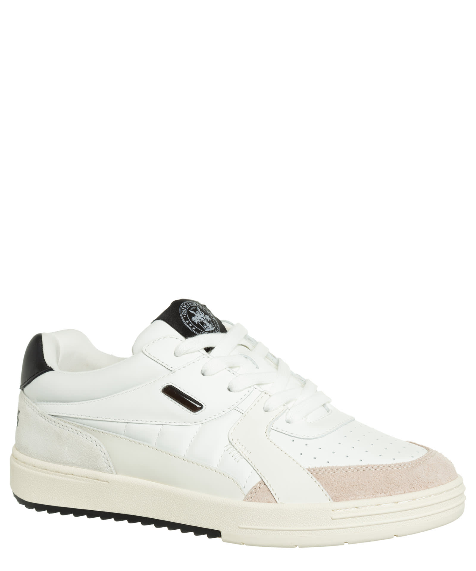 Shop Palm Angels University Leather Sneakers