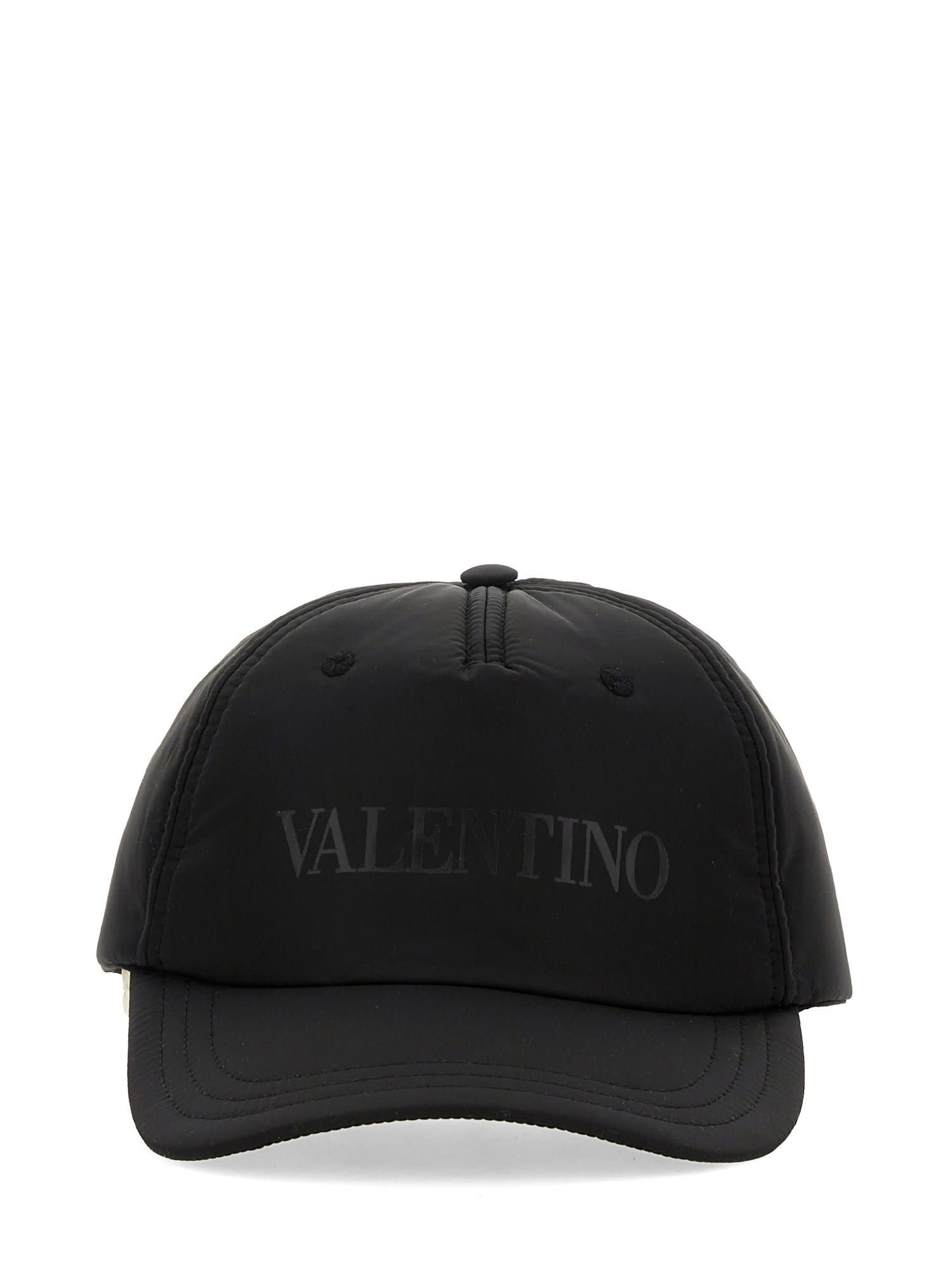 Shop Valentino Hat With Logo In Nero
