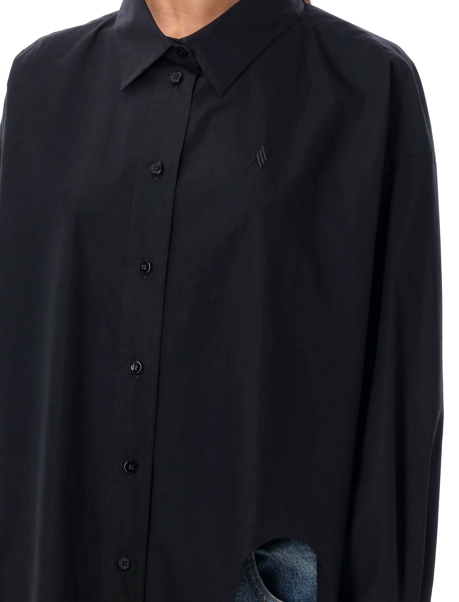 Shop Attico Diana Shirt In Black