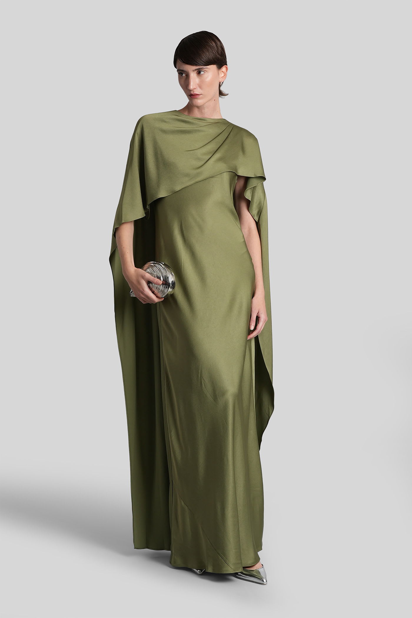 Simkhai Izel Long Dress In Green Acetate In Green