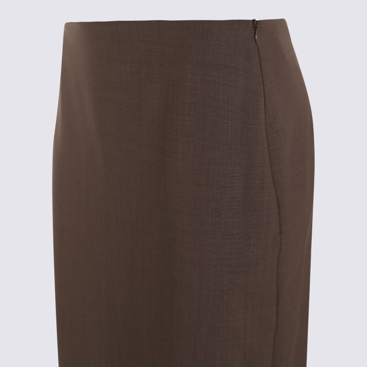 Brunello Cucinelli Brown Wool Skirt In Brown