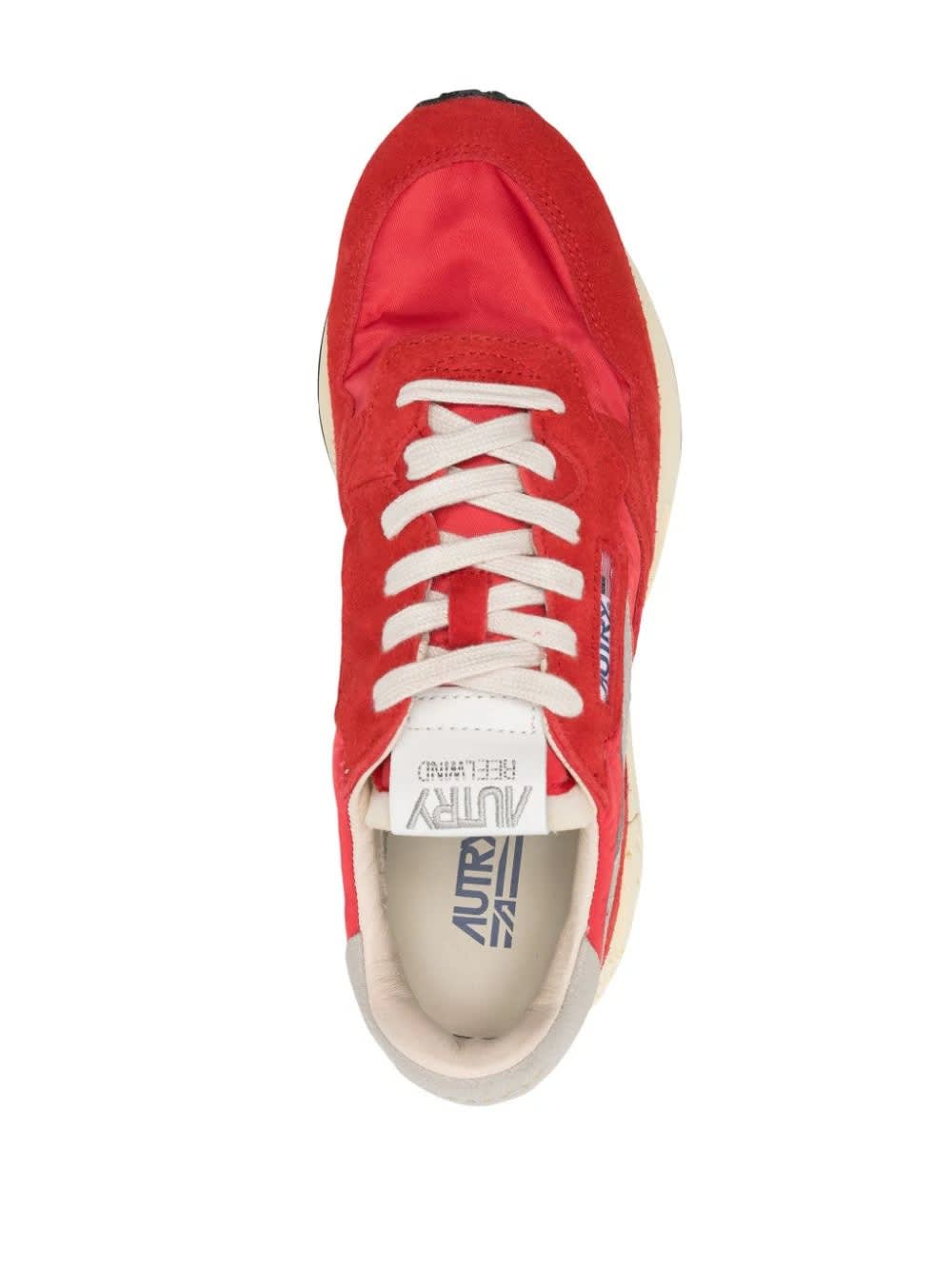 Autry Reelwind Low Nylon And Suede Sneakers In Red