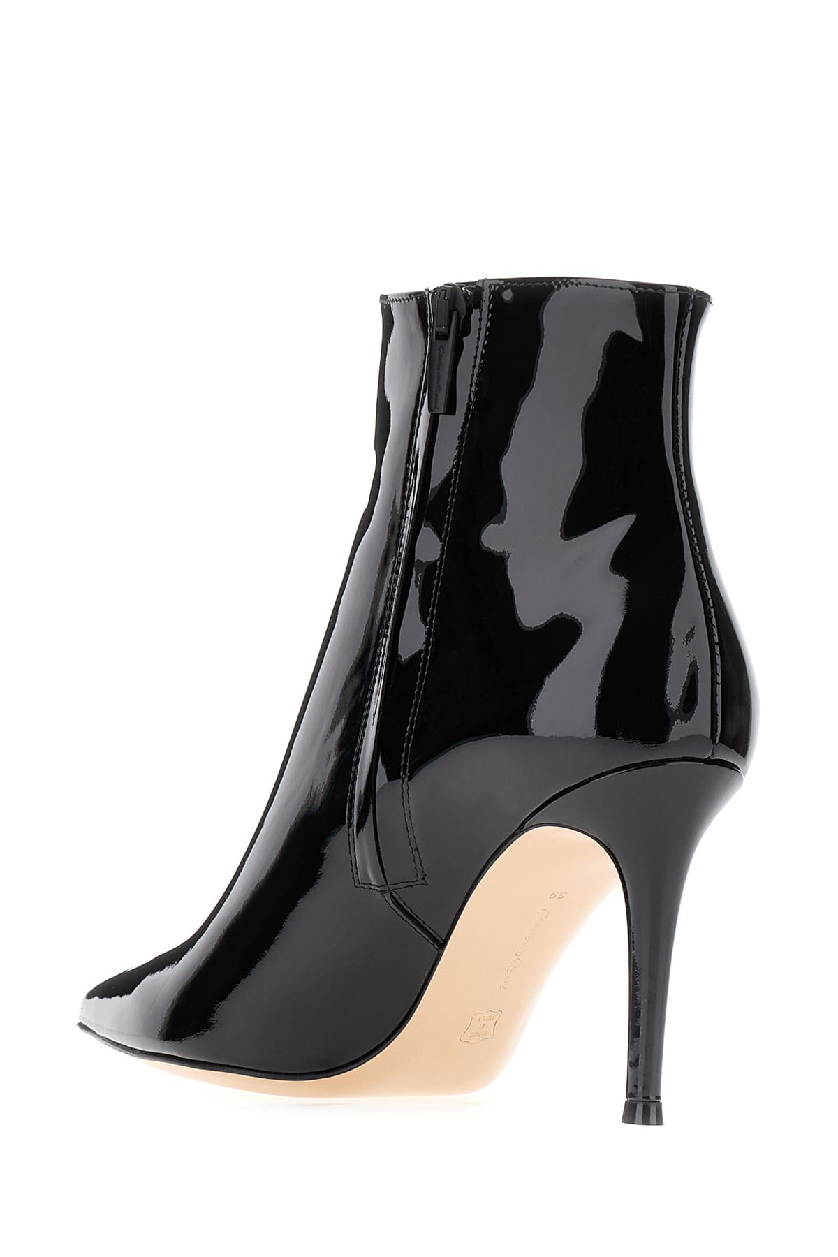 Shop Gianvito Rossi Black Leather Avril Bootie Boots In Nero