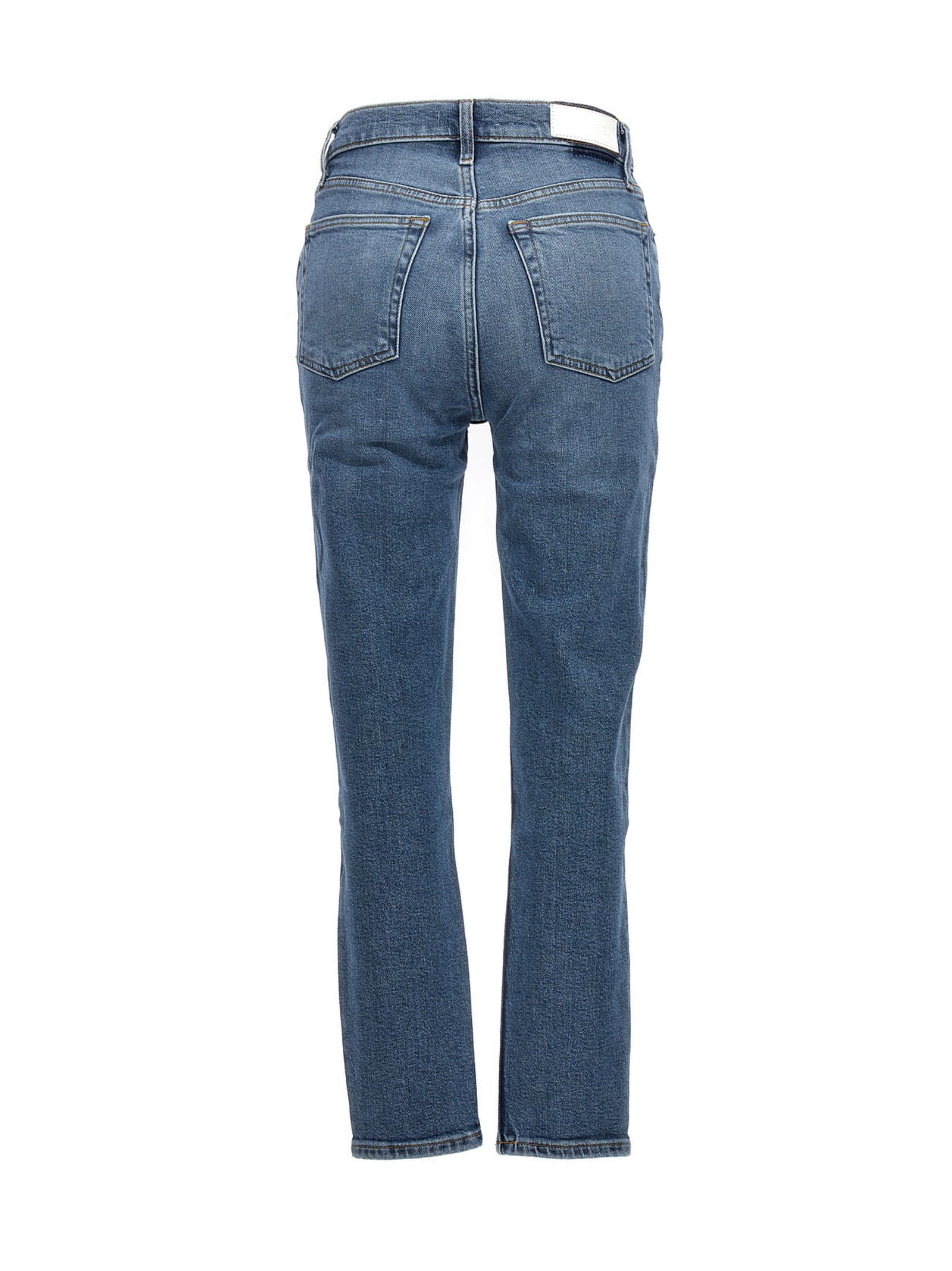 Shop Re/done Jeans 90s High Rise Ankle Crop In Blue