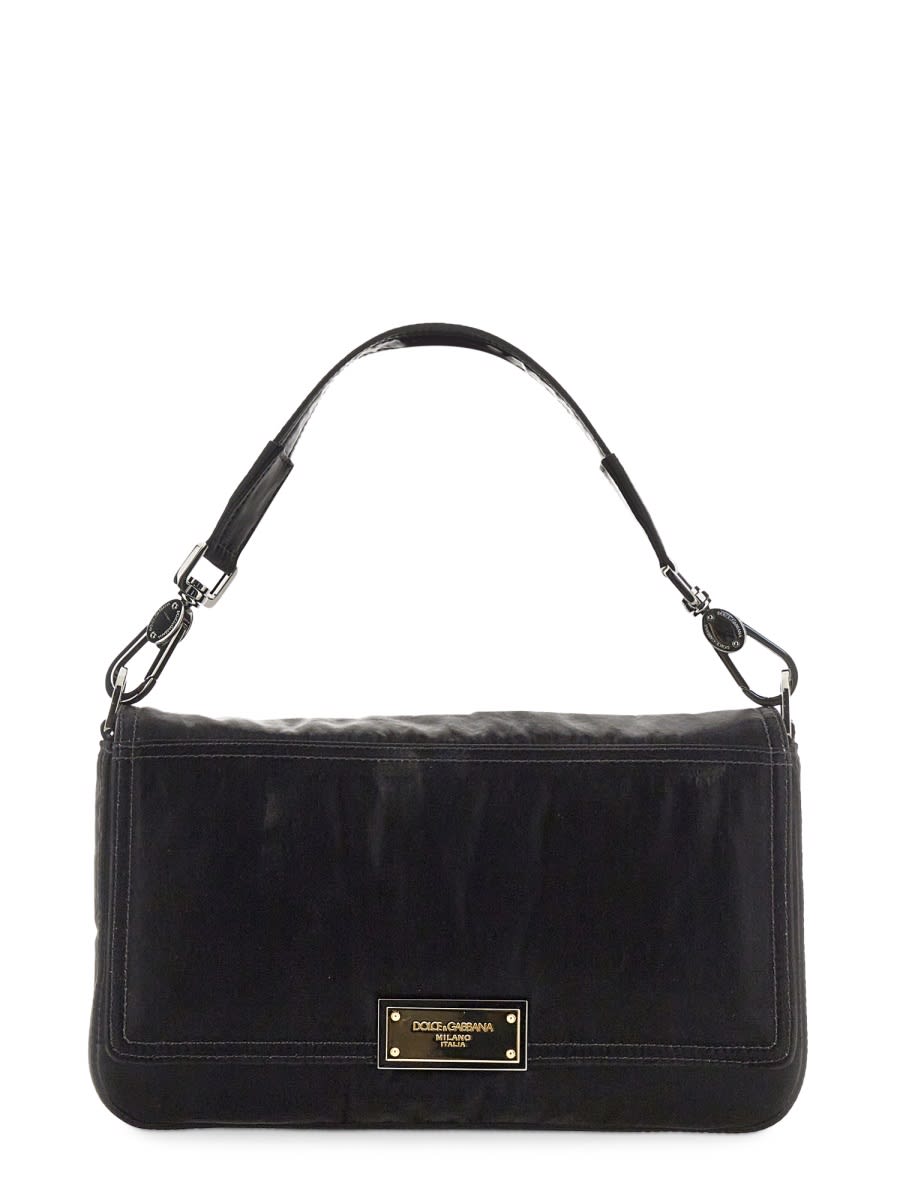 Dolce & Gabbana Borsa Con Targhetta Logata In Black