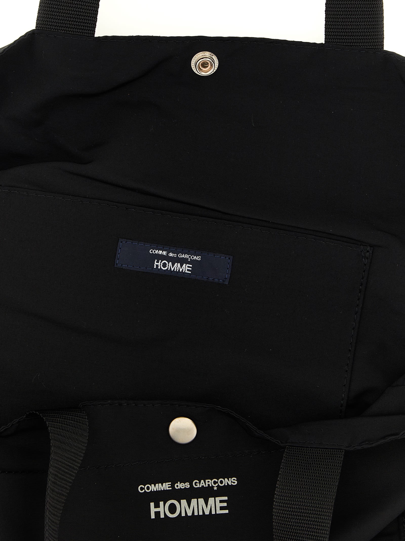 Comme Des Garçons Homme Deux Logo Shopping Bag In Black