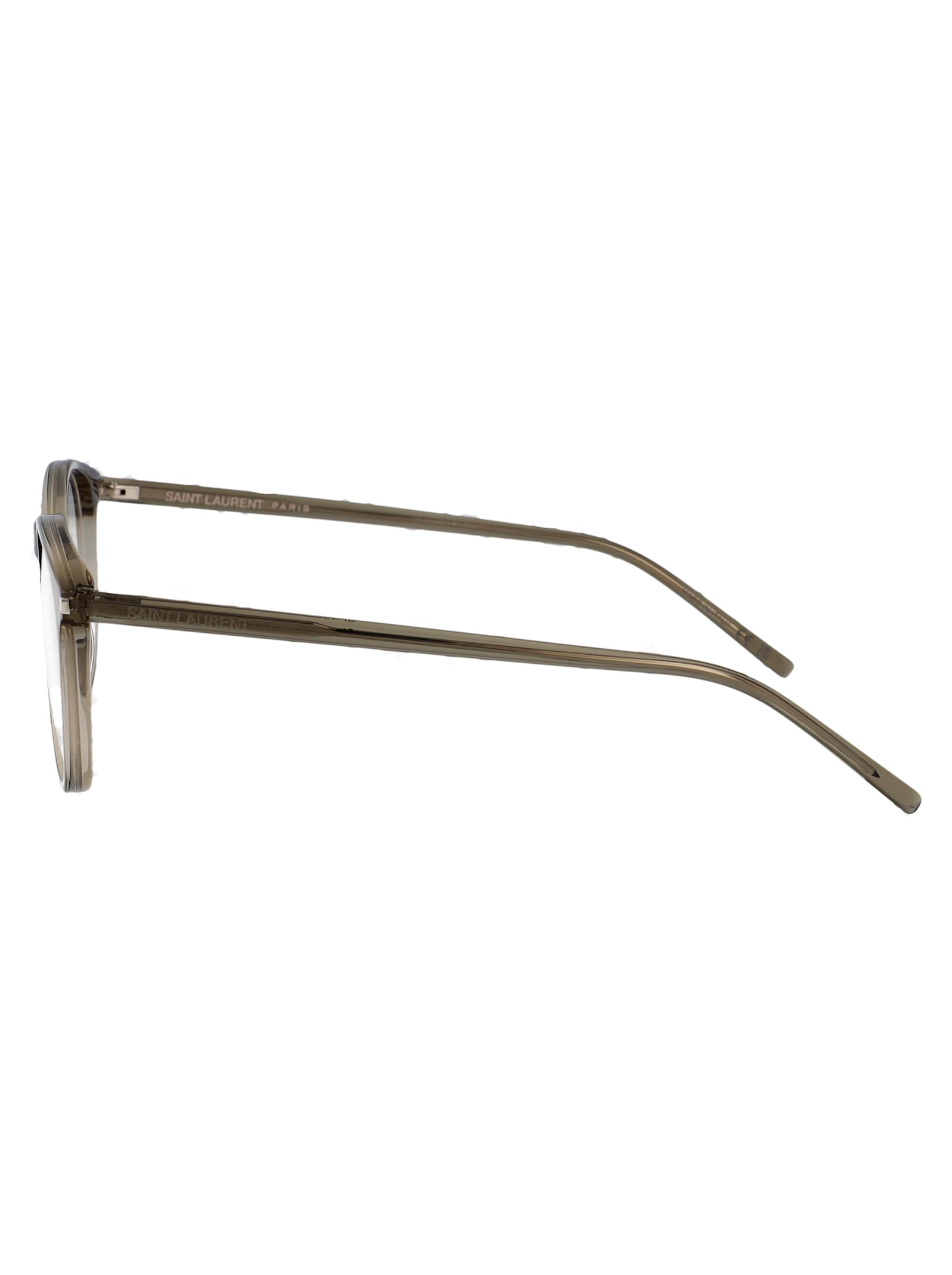 Saint Laurent Brown-brown-transparent Acetate Glasses In Brown-brown-transparent