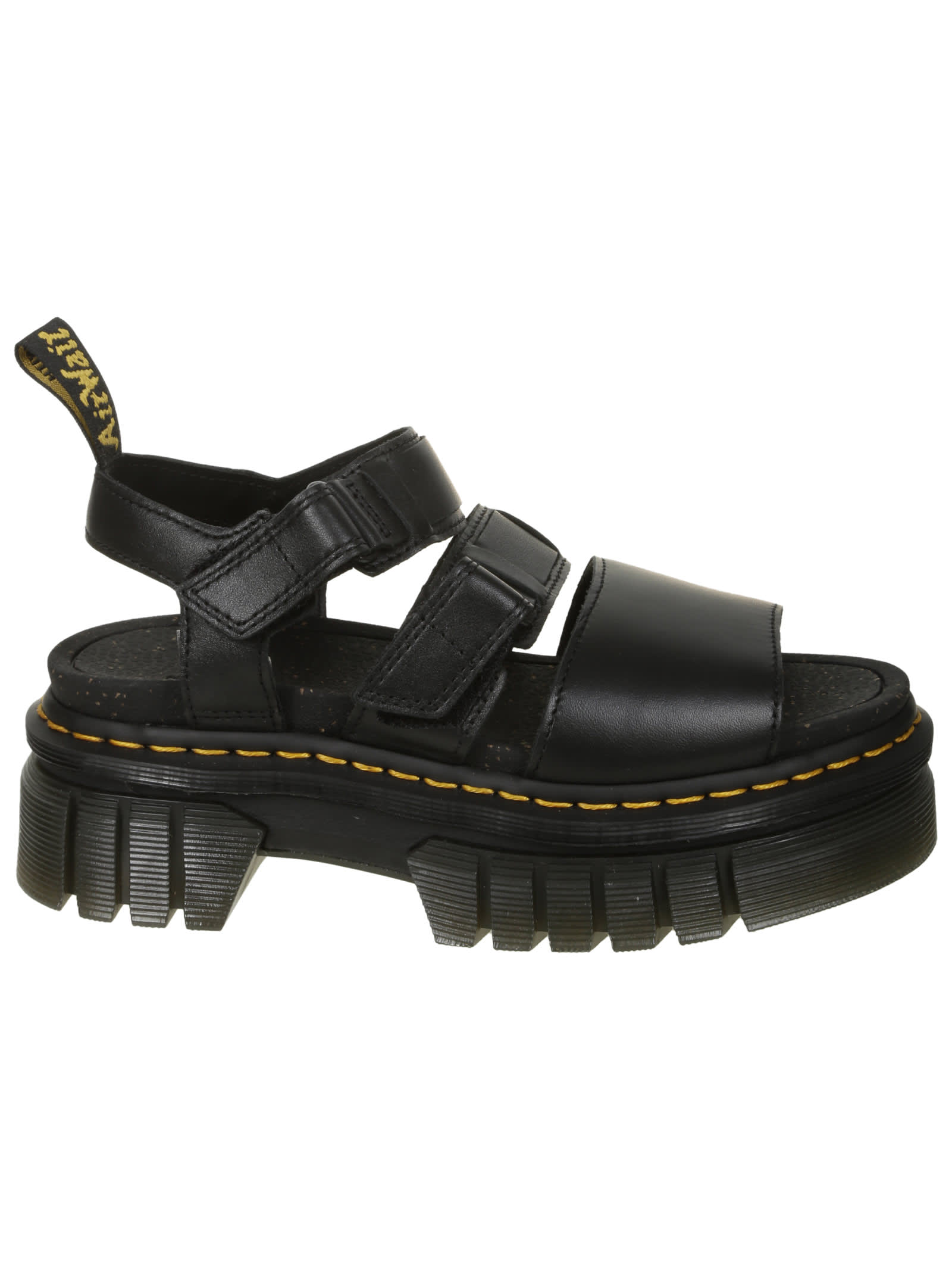 Dr. Martens' Ricki 3-strap Sandal In Black Nappa Lux