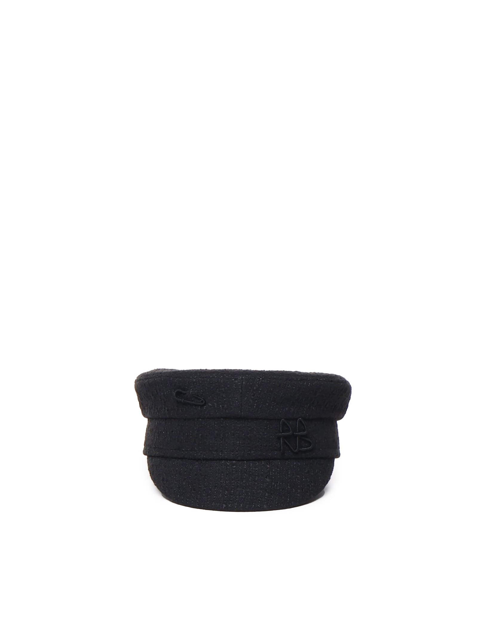 Shop Ruslan Baginskiy Monogram-embellished Baker Boy Cap In Black