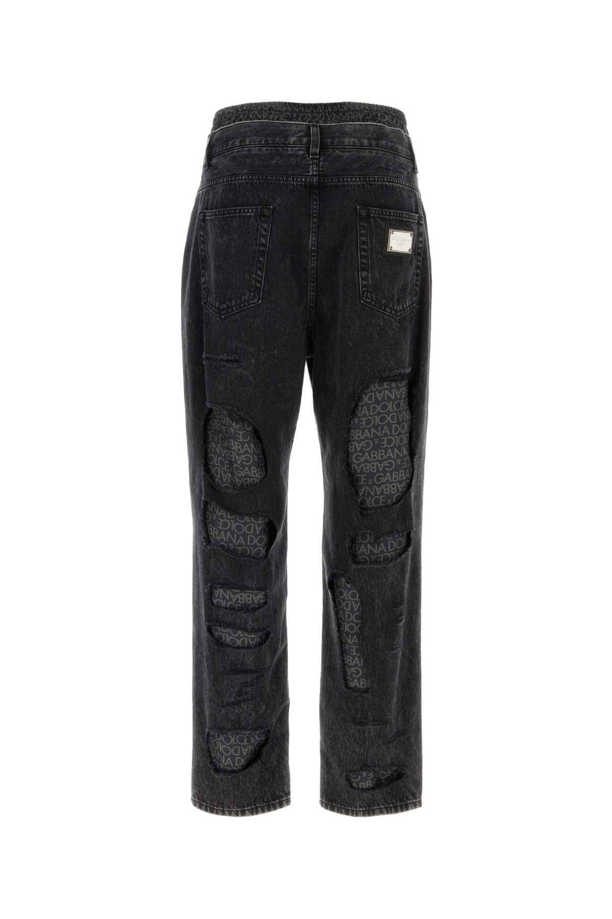Shop Dolce & Gabbana Dark Grey Denim Jeans In S9001
