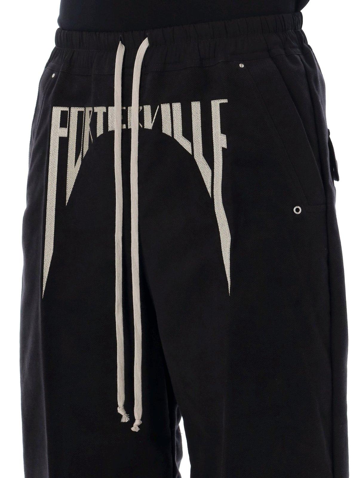 Shop Rick Owens Porterville Wide-leg Drawstring Pants In Black