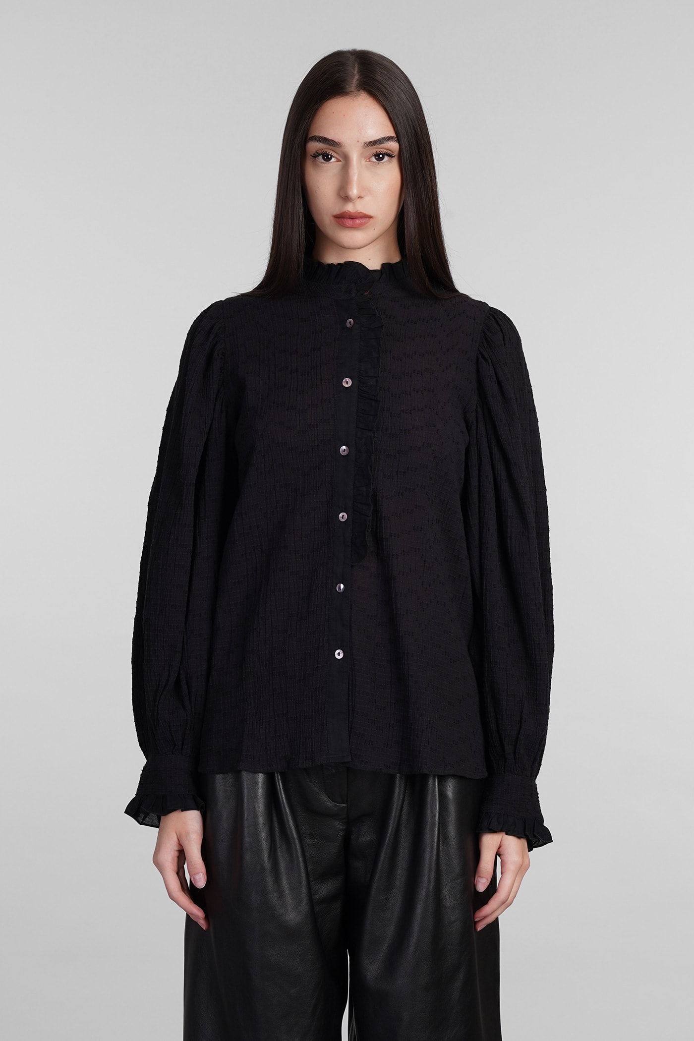 Shop Antik Batik Yvette Shirt In Black Cotton