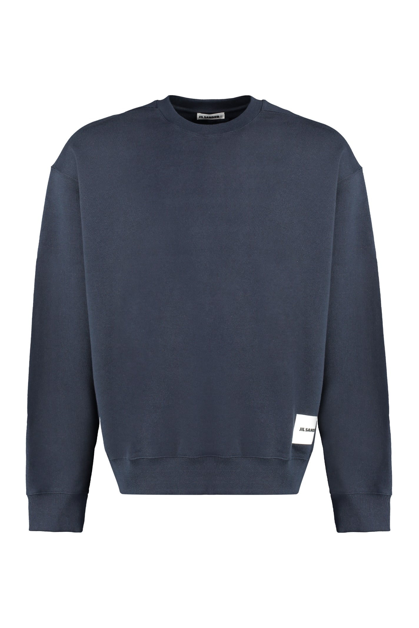Shop Jil Sander Cotton Crew-neck Sweatshirt In Blue