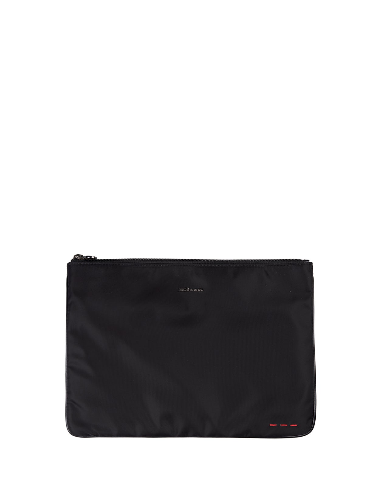 Black Nylon Clutch Bag With Logo