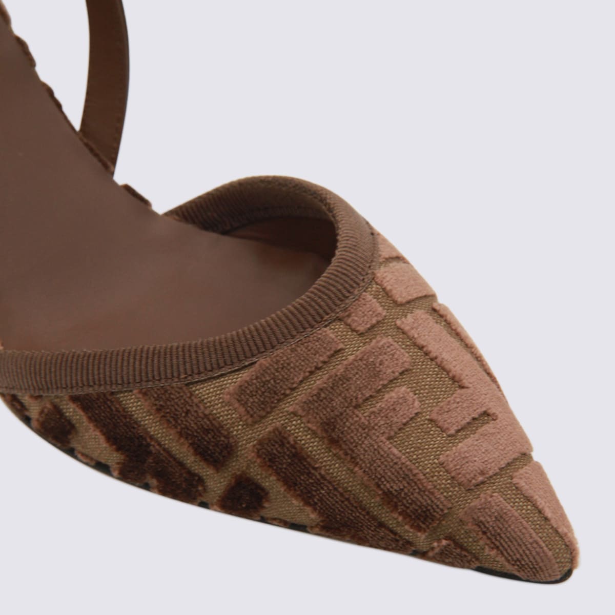 Fendi Colibrì Lite Slingbacks In Ff Fabric In Brown