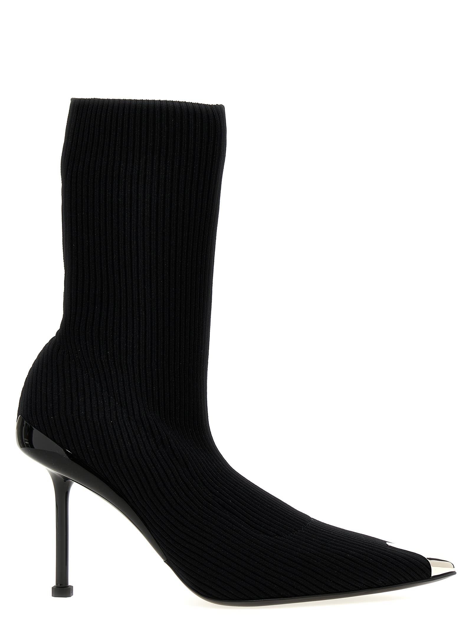 Shop Alexander Mcqueen Slash Ankle Boots In Black