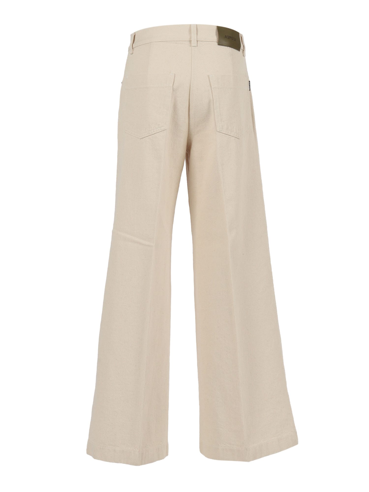 Aspesi High-waisted Wide-leg Pants With Belt Loops And Seam Details In Neutral