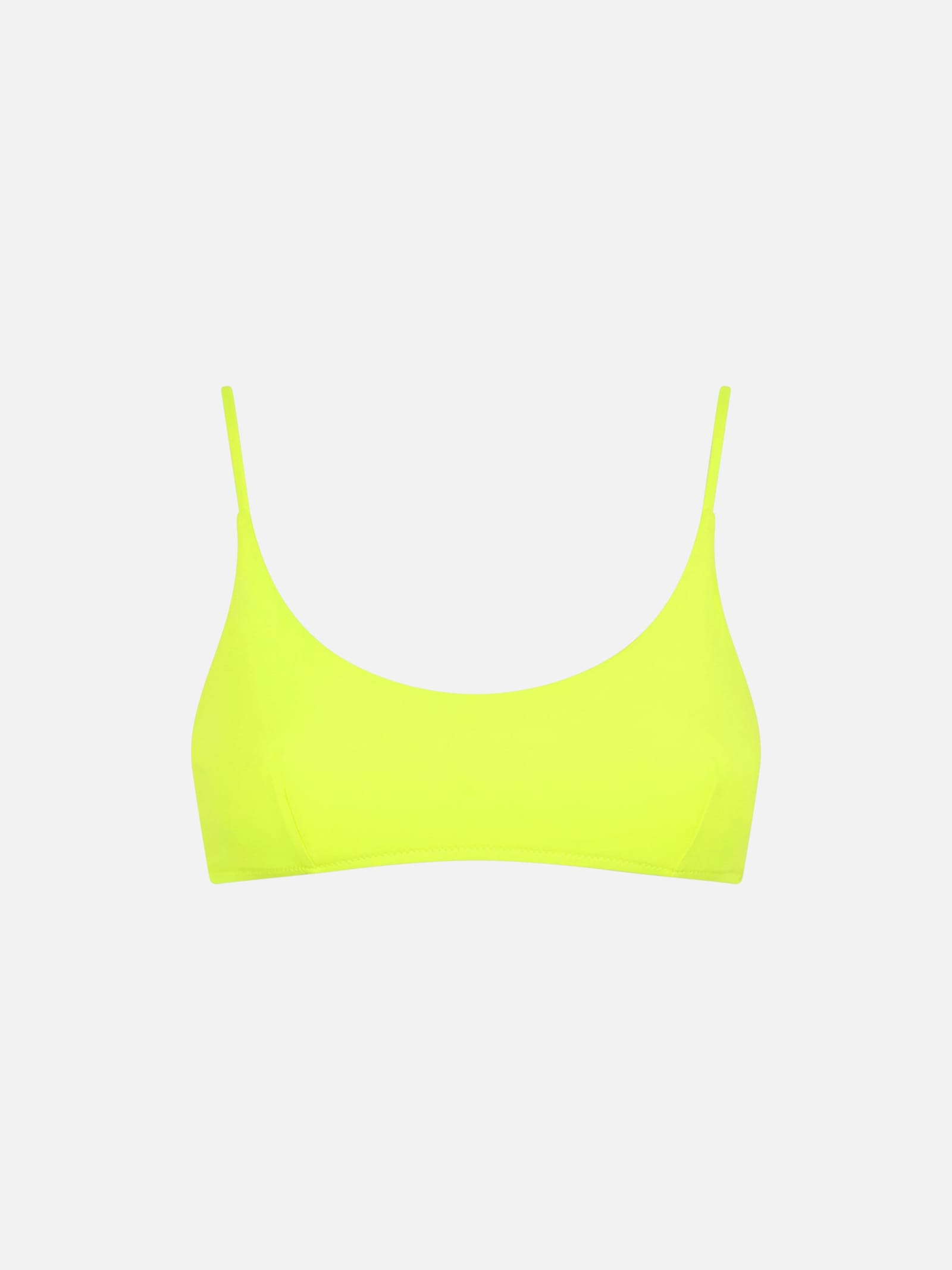 Mc2 Saint Barth Woman Fluo Yellow Bralette Swimsuit In Yellow
