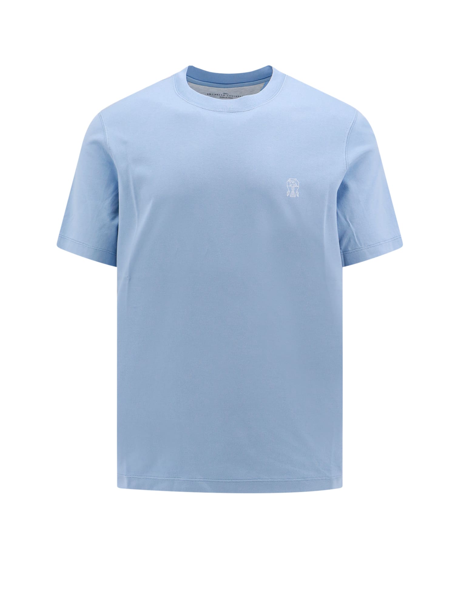 Shop Brunello Cucinelli T-shirt In Clear Blue