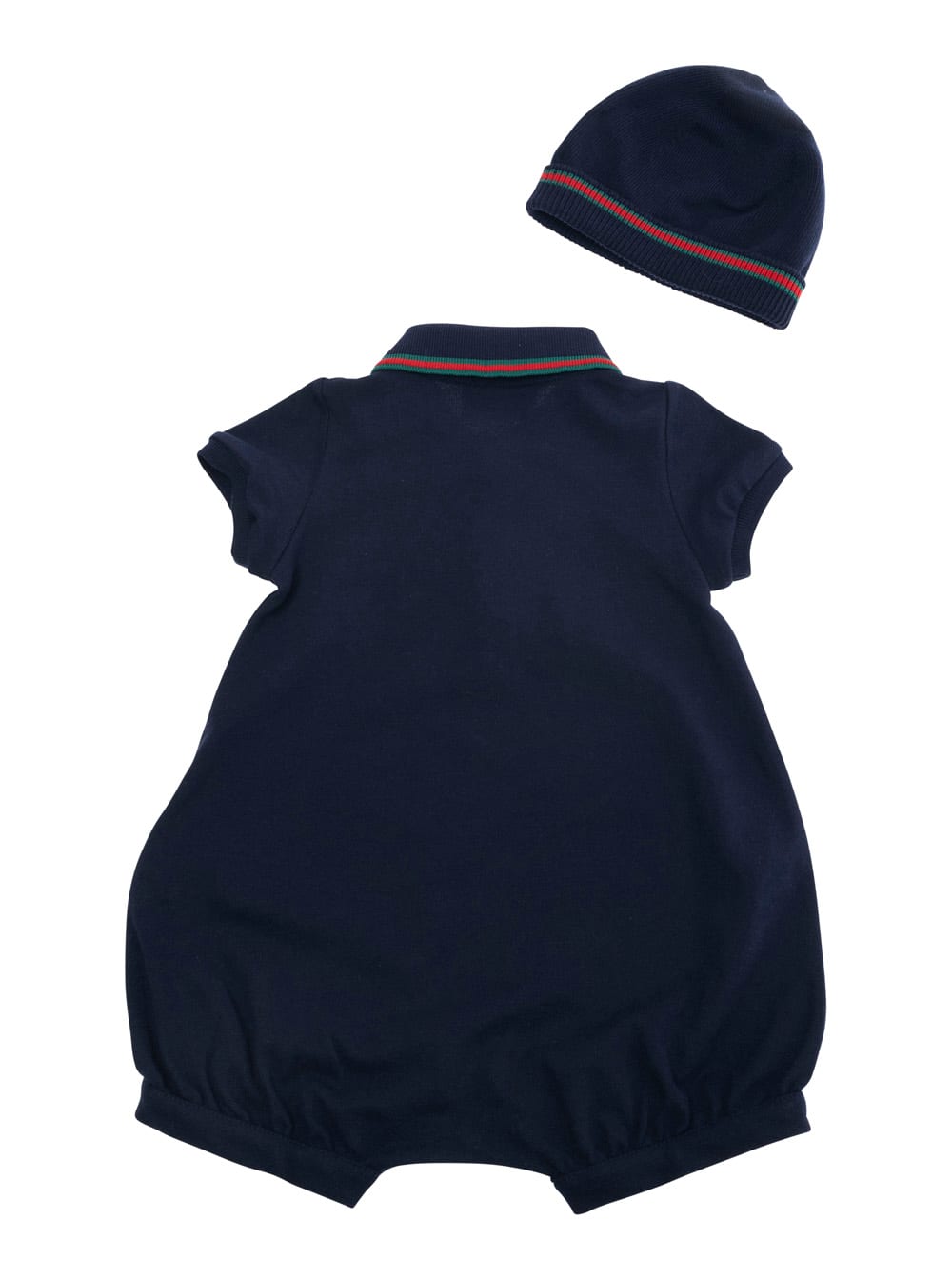 Gucci Dark Blue Tracksuit And Beanie Set In Cotton Baby In Blue