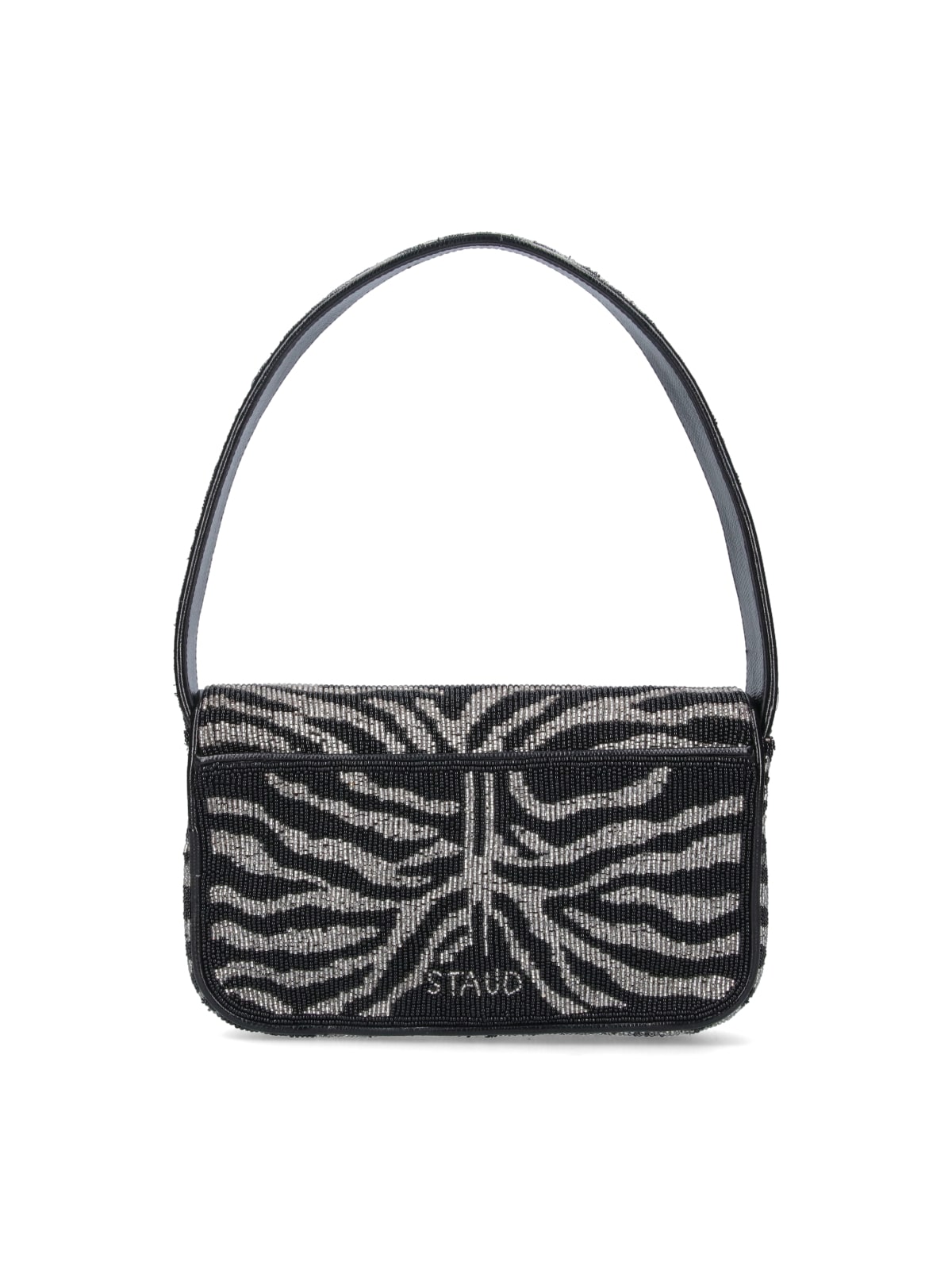 Staud Tommy Beaded Bag Shoulder Bag With All-over Beads In Black