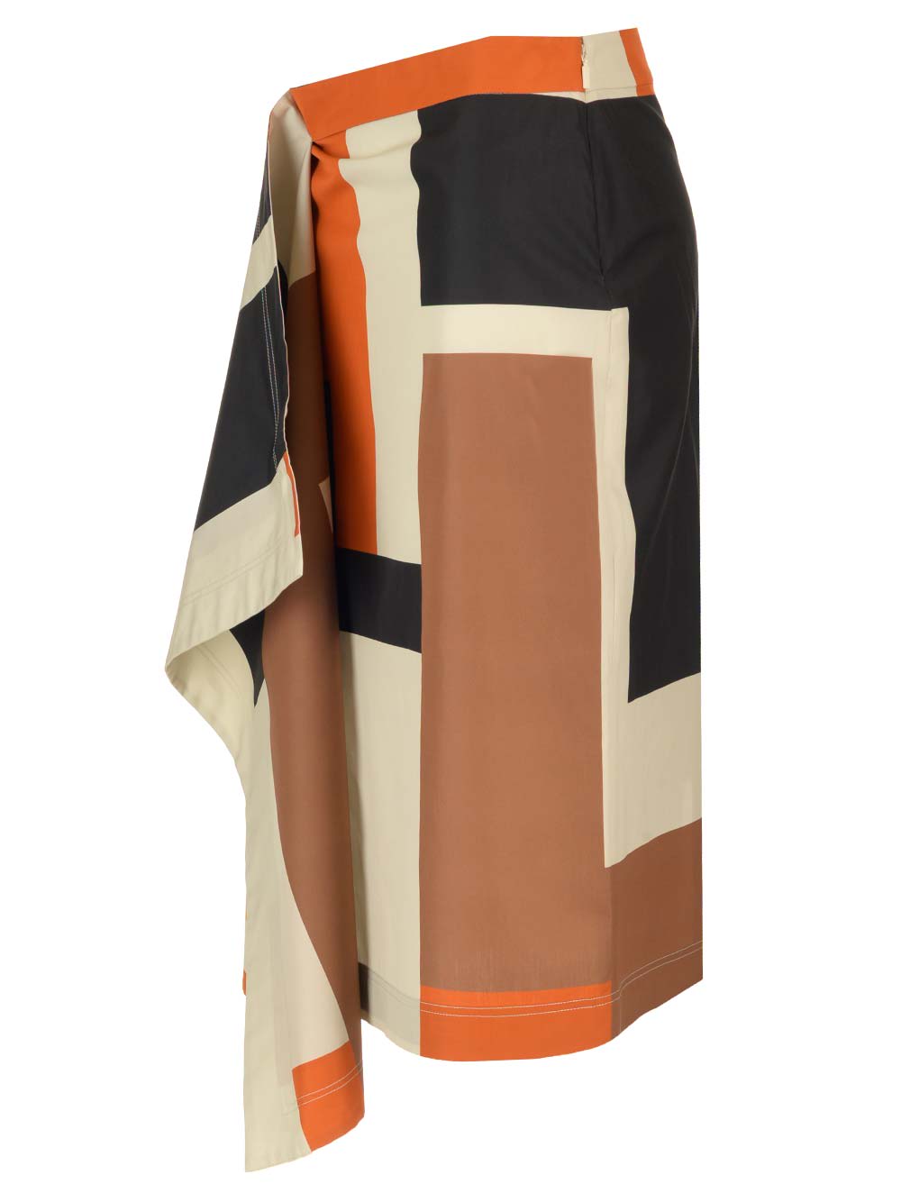 Shop Fendi Multicolor Printed Poplin Skirt In Orange