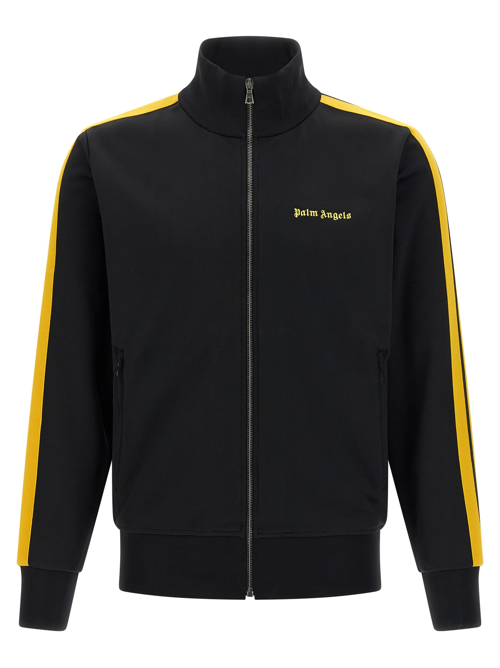 Palm Angels Track Black Polyester Sweatshirt In Black