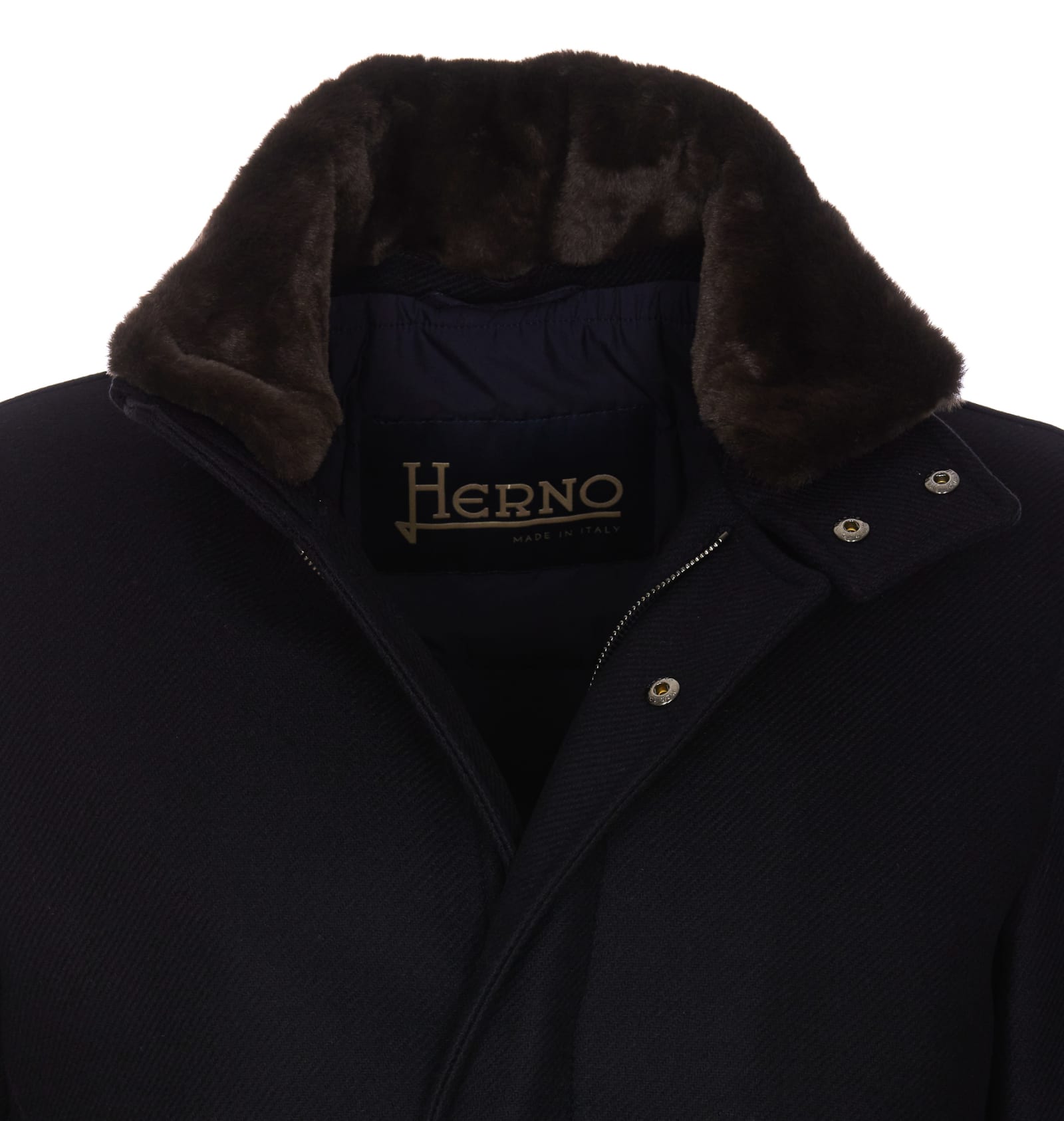 Shop Herno Carcoat In Faux Fur In Blue