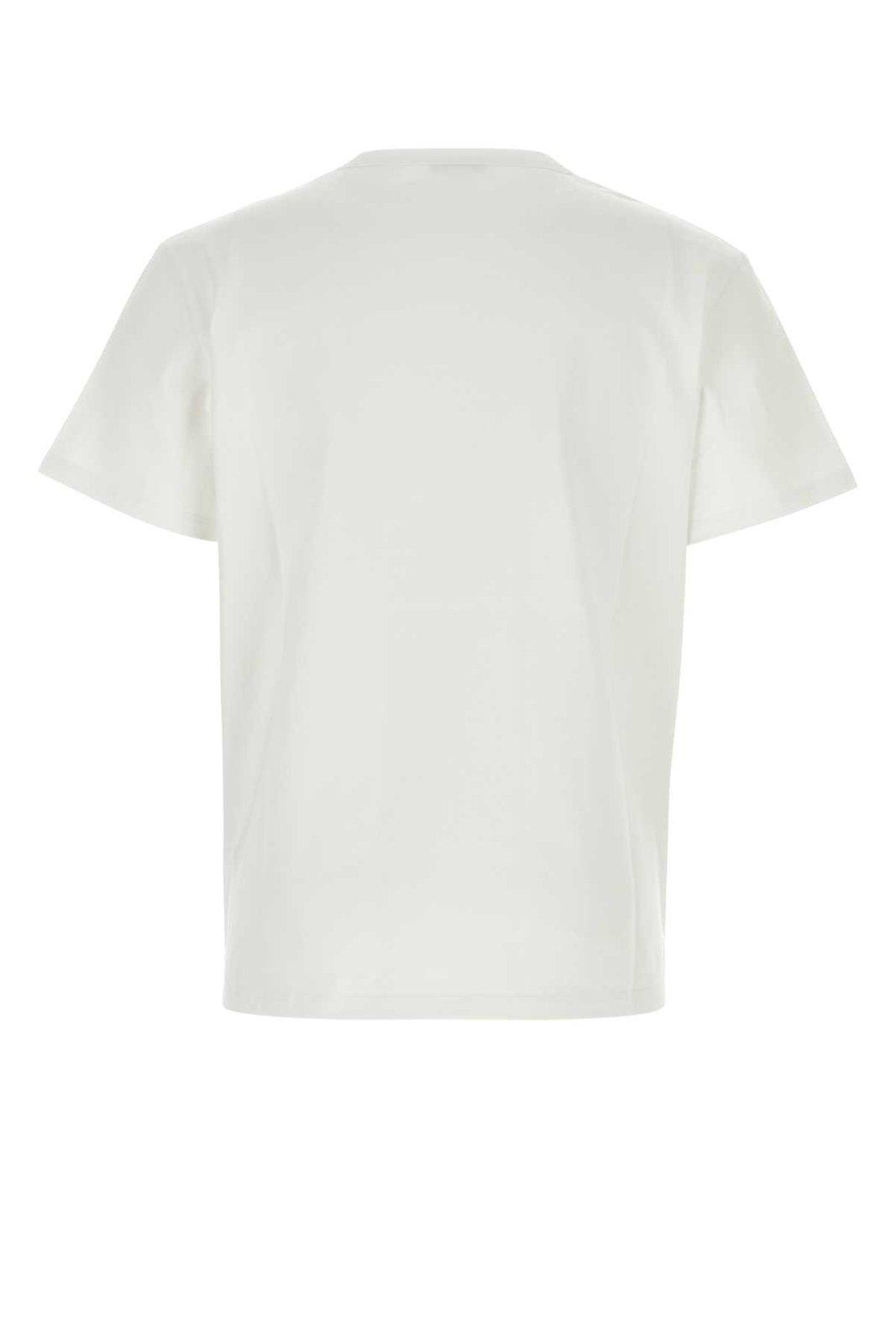 Shop Alexander Mcqueen Logo Embroidered Crewneck T-shirt In White