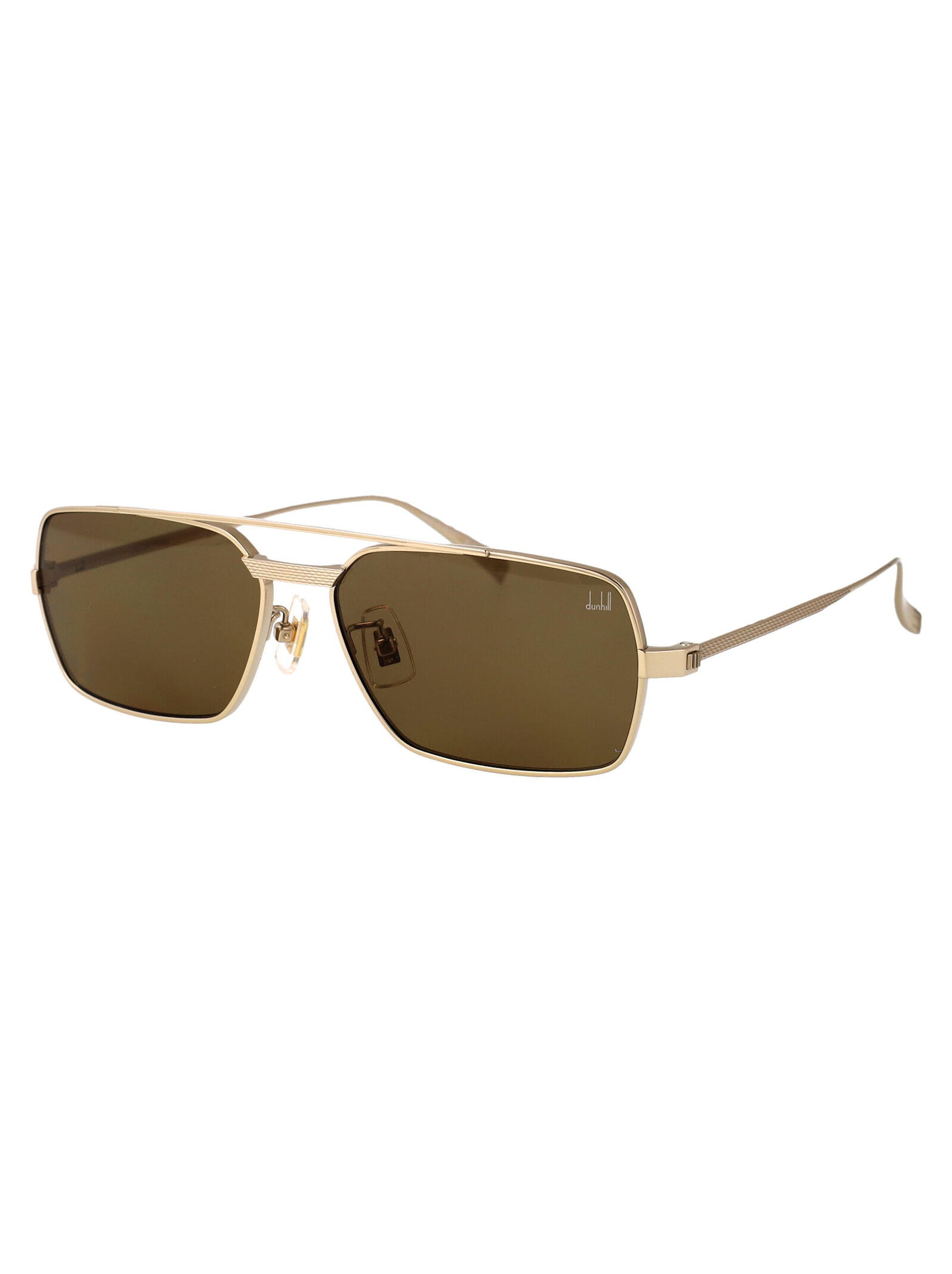 Shop Dunhill Du0076s Sunglasses In Gold-gold-brown