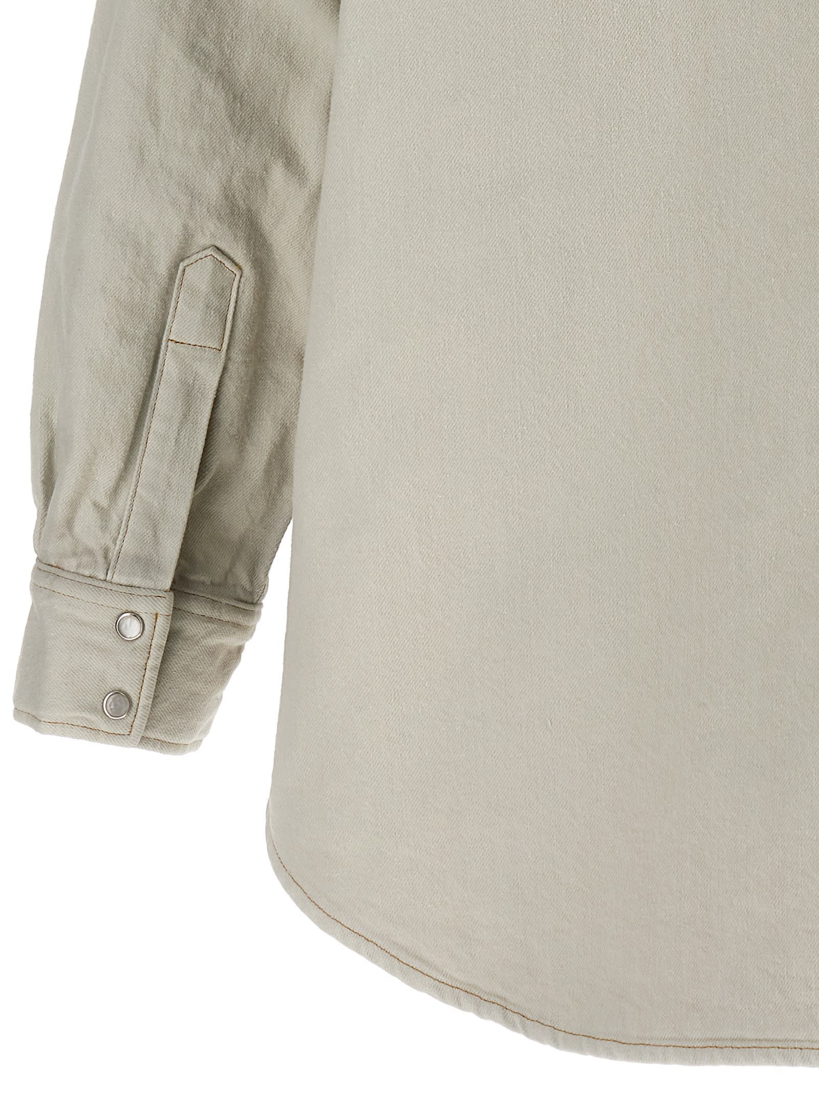 Shop Maison Margiela Padded Overshirt In White