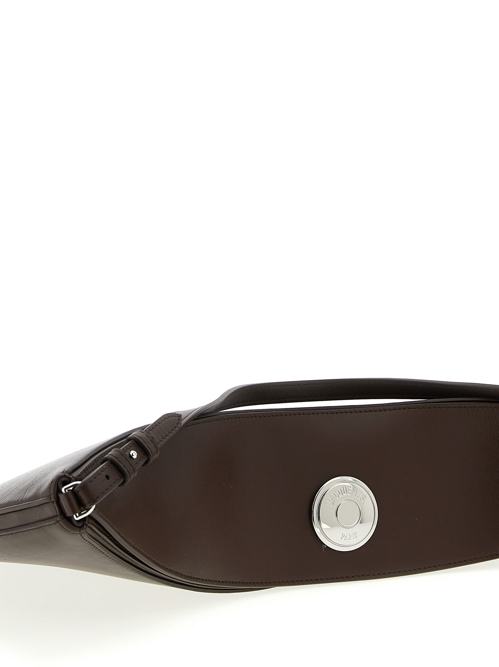 Jacquemus Large Ovalo Calf Leather Hobo Bag In Brown