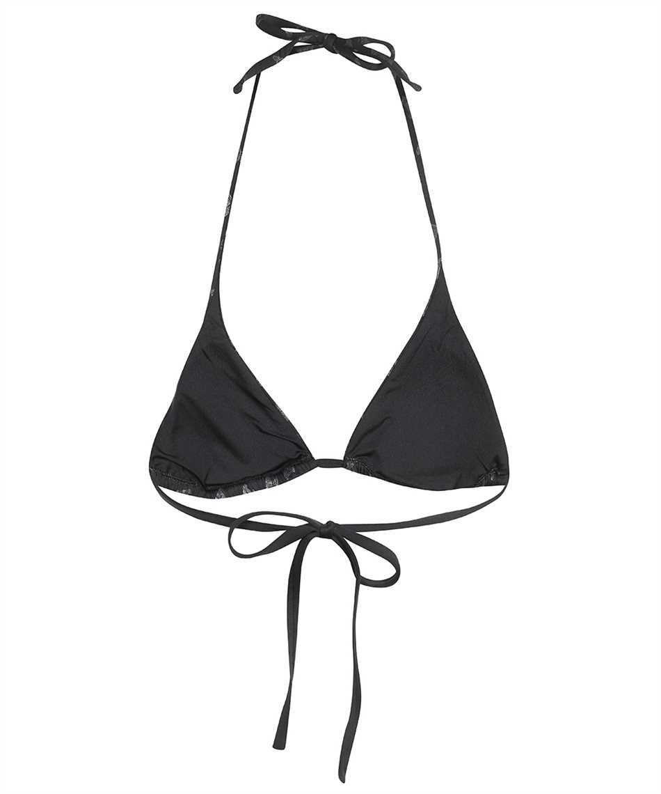 Max Mara Logo-print Triangle Bikini Top In Black