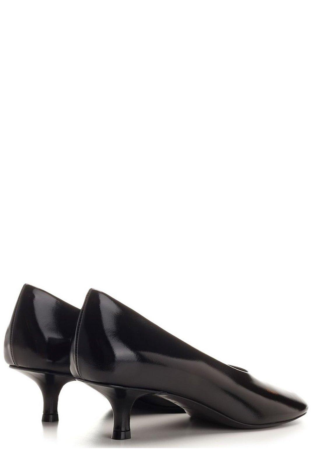 Shop Burberry Asymmetric-toe Slip-on Pumps In Black