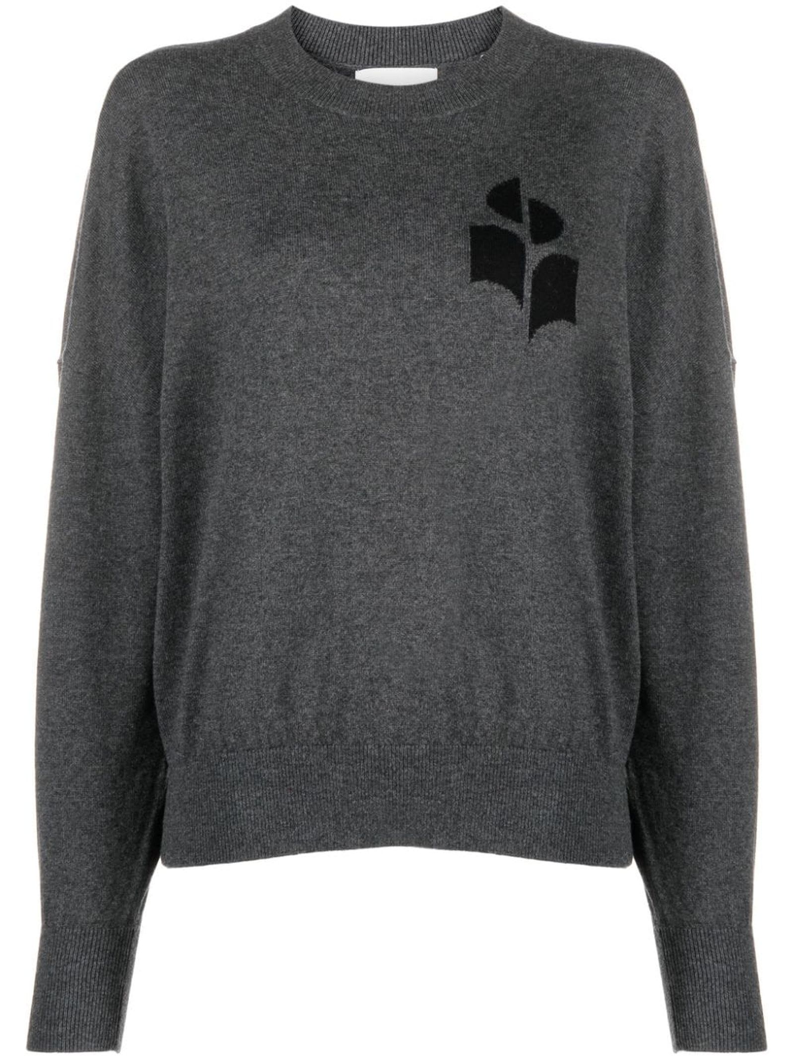 Shop Marant Etoile Grey Cotton And Wool Sweater