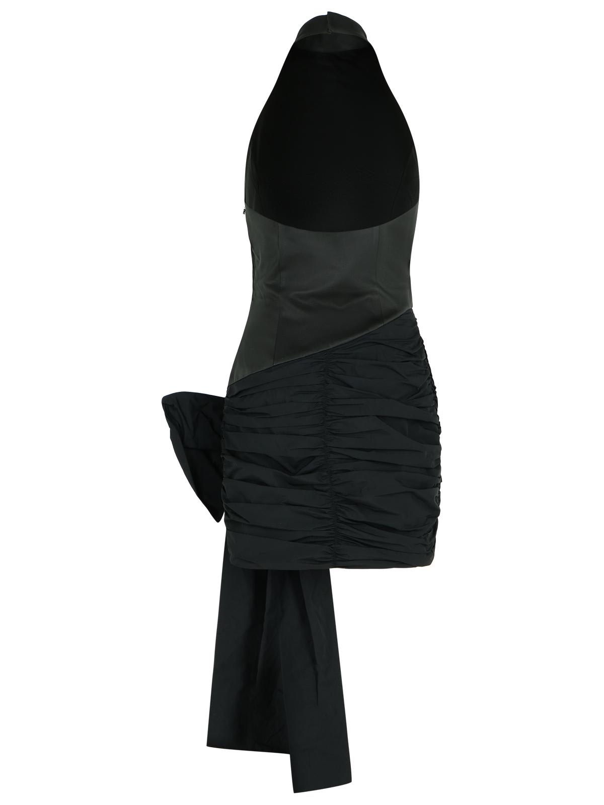 Rotate Birger Christensen Dress With Bow In Black Polyester In Black