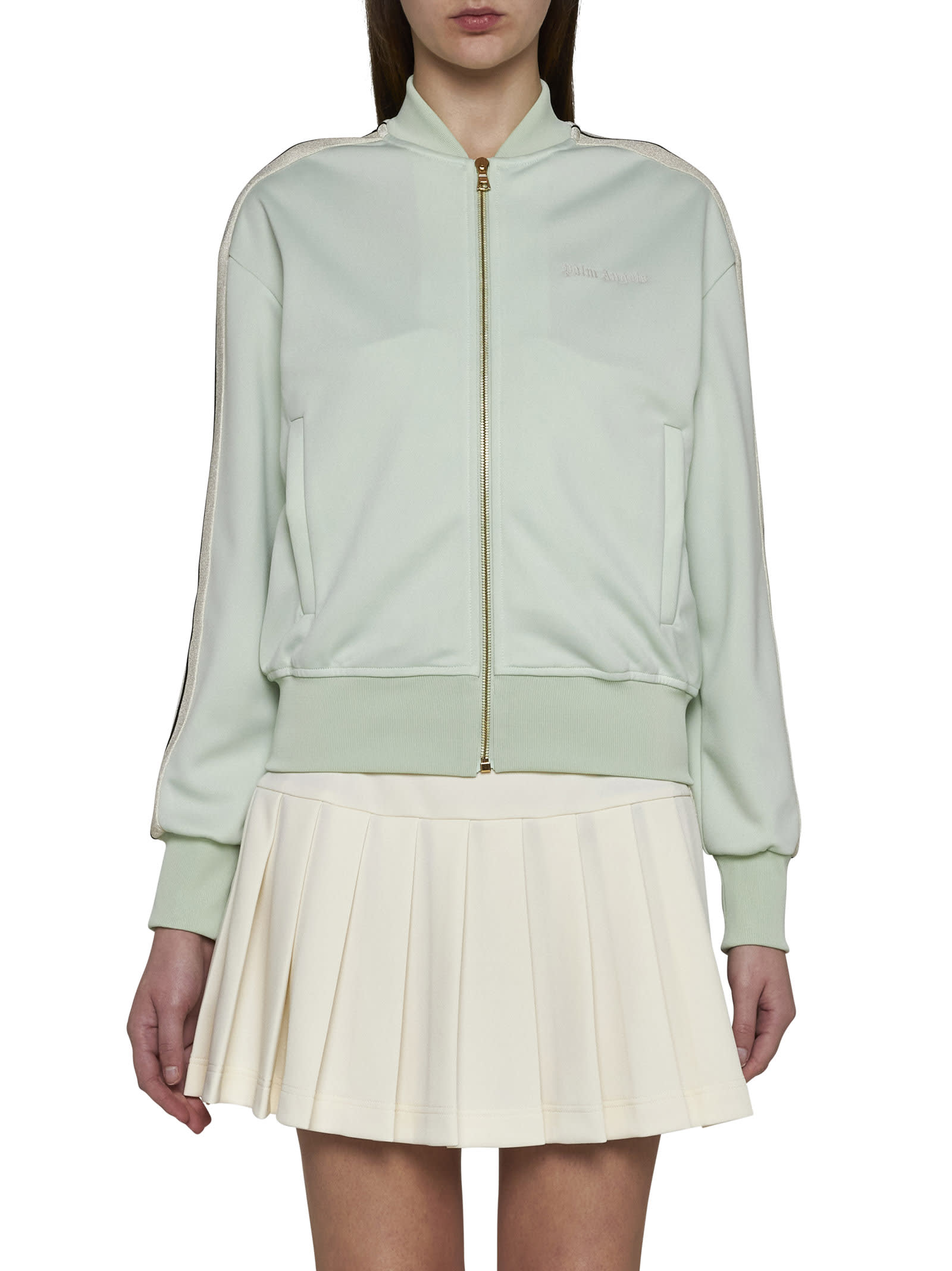 Shop Palm Angels Sweater In Mint Off White