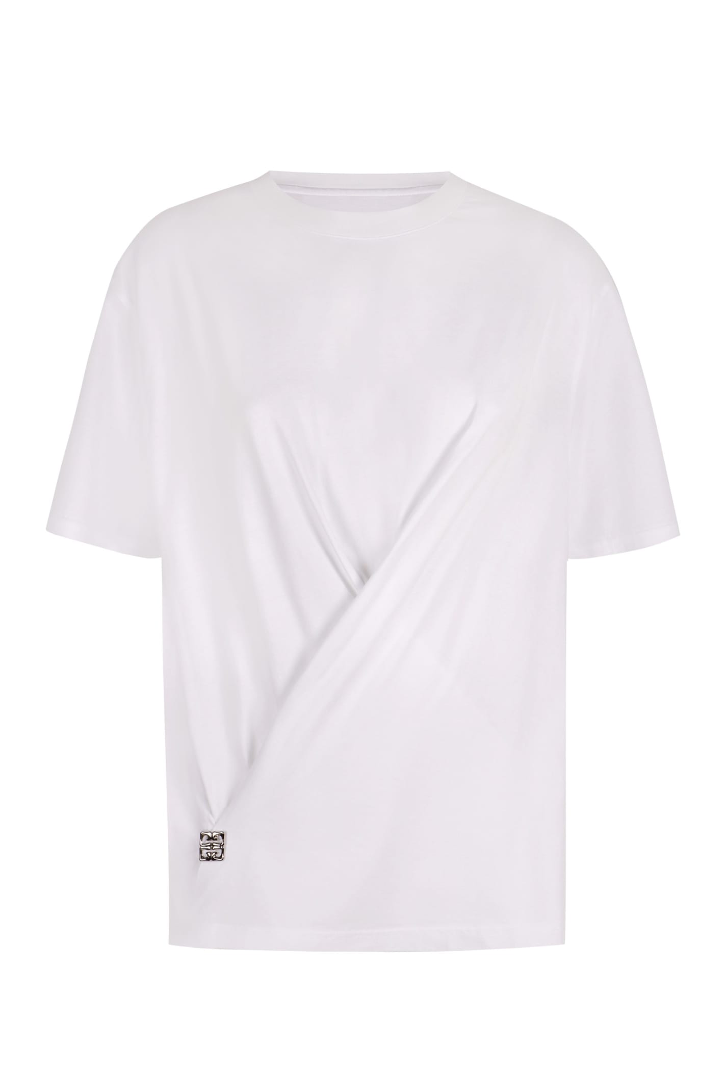 Shop Givenchy Cotton Crew-neck T-shirt In White