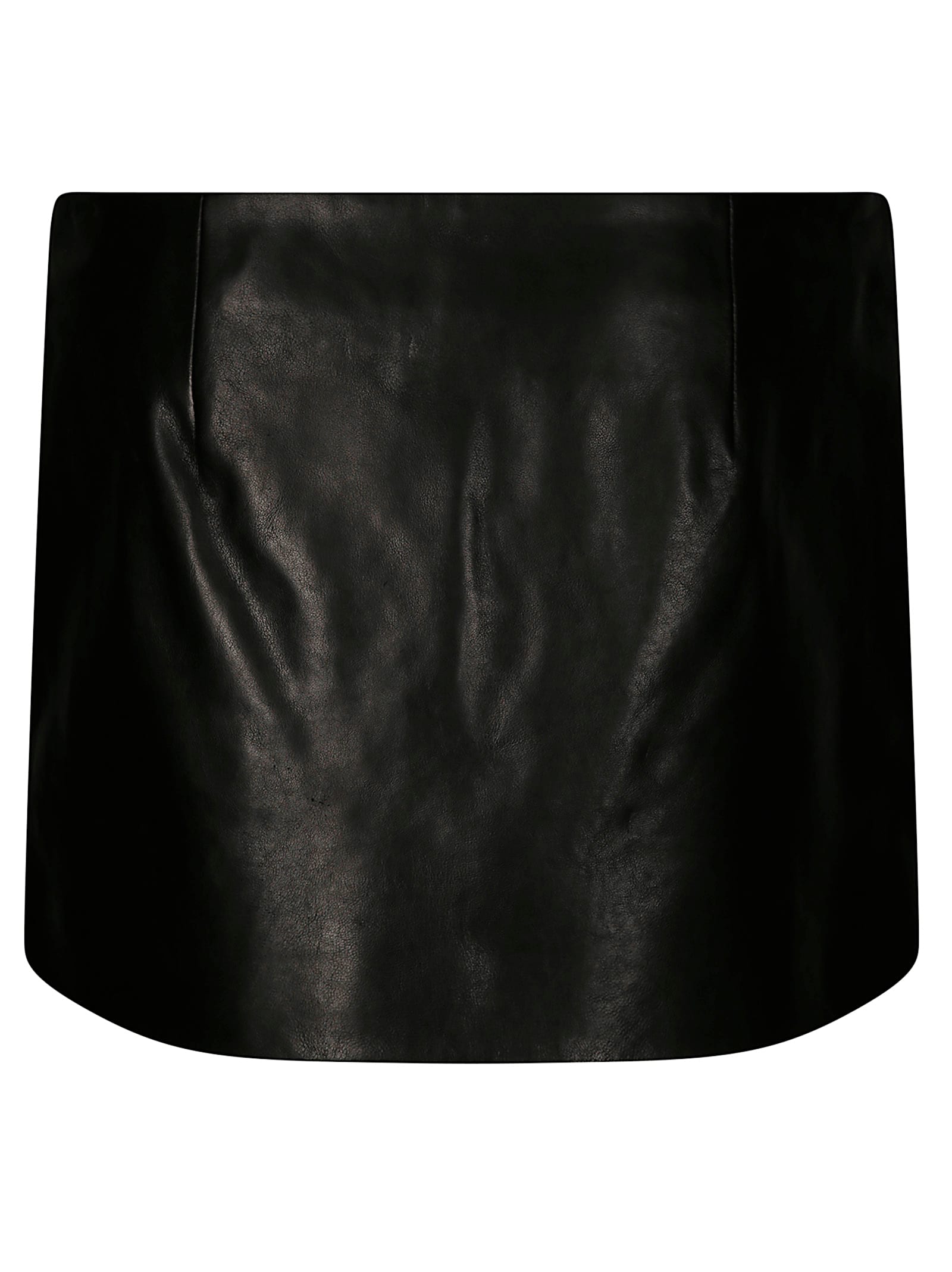 Khaite Leather Skirt In Silver