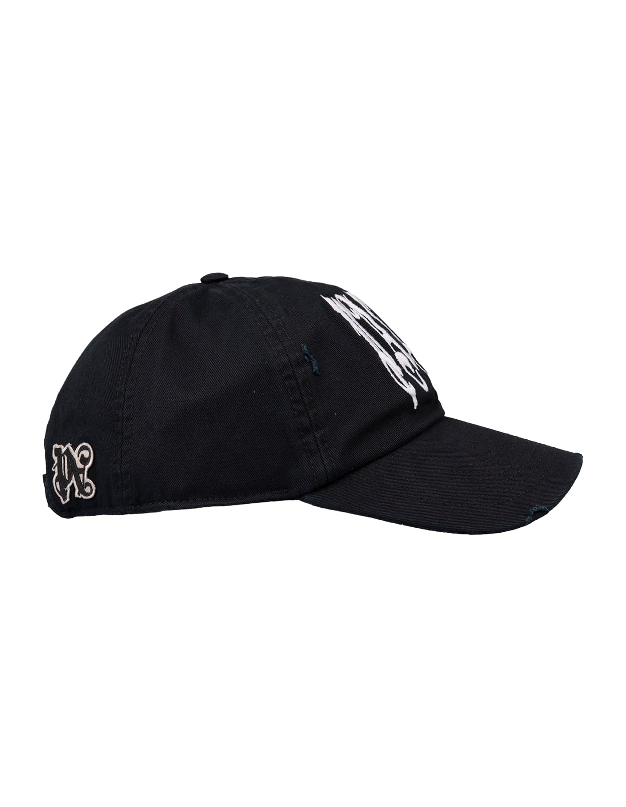 Shop Palm Angels Logo Gothic Baseball Hat In Black