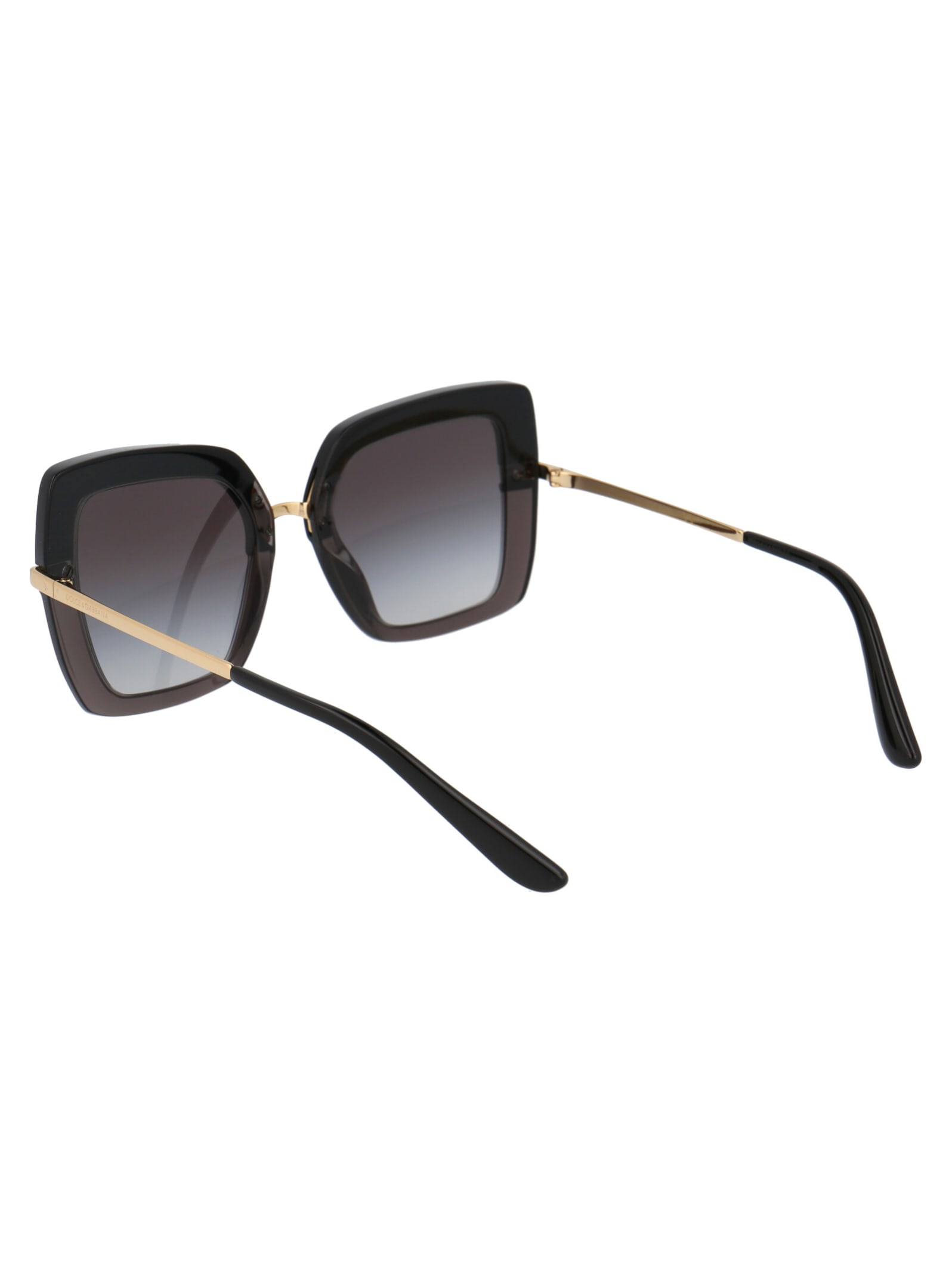 Shop Dolce &amp; Gabbana Eyewear 0dg4373 Sunglasses In 32468g Black On Transparent Black