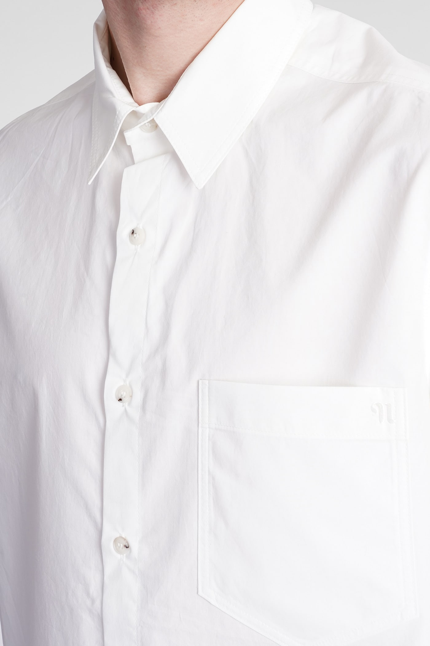 Adam - Striped Cotton Shirt - White Blue – Nanushka