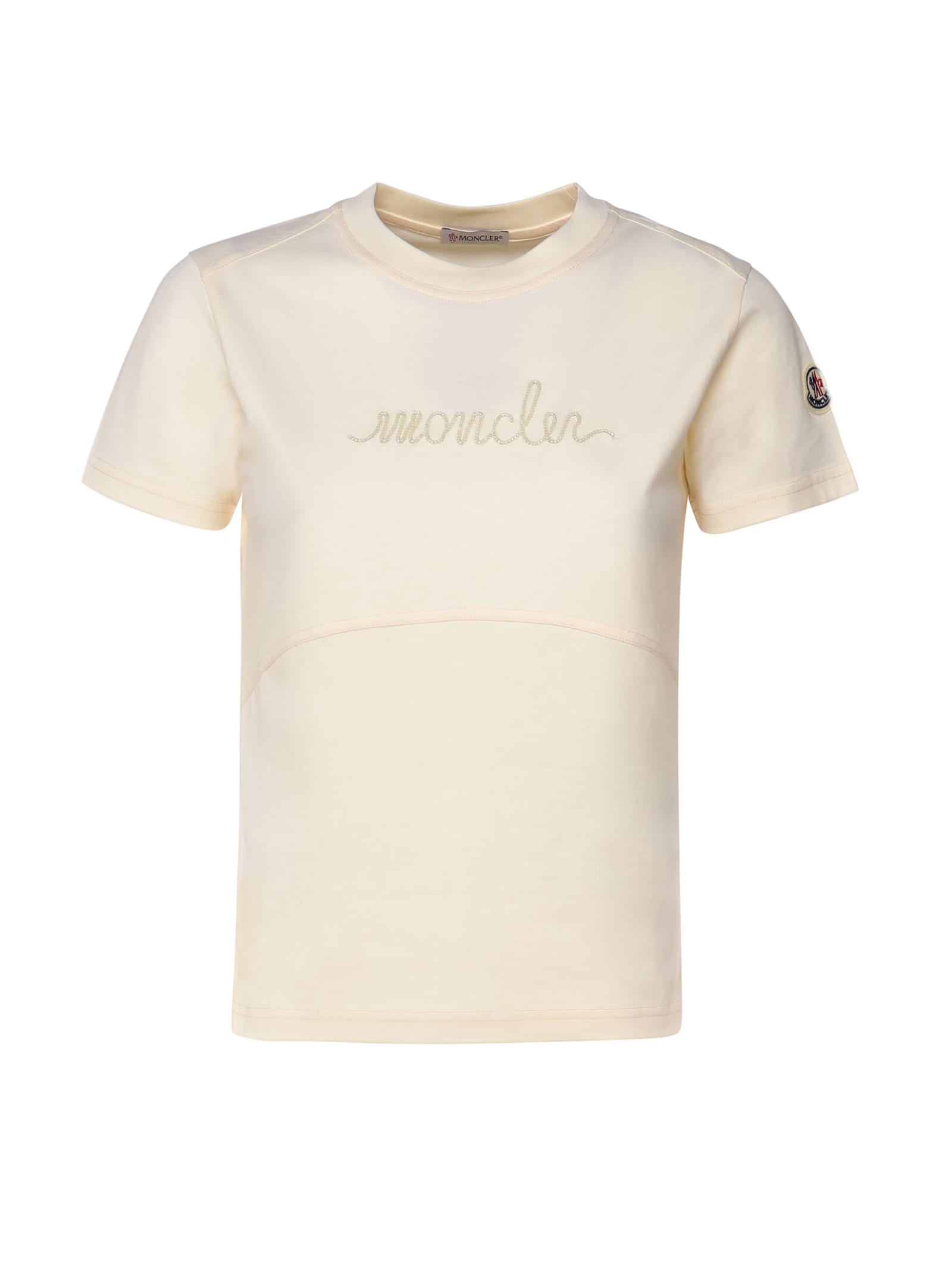 Shop Moncler T-shirt In Cotton In White