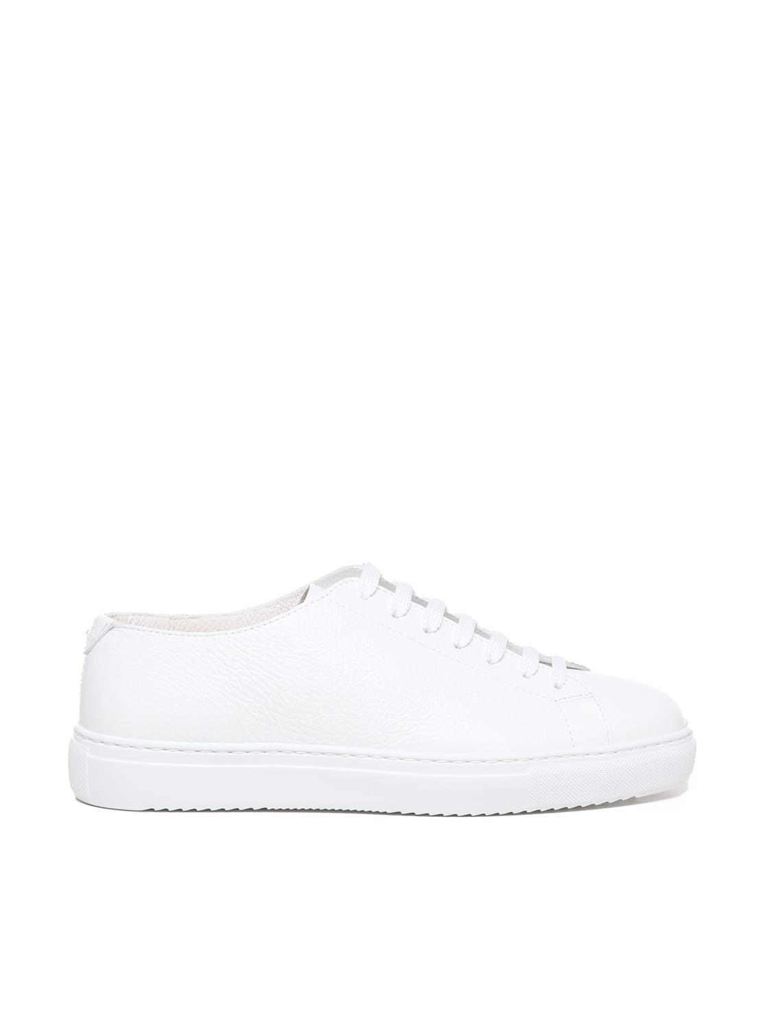 Shop Doucal's Leather Sneakers In White