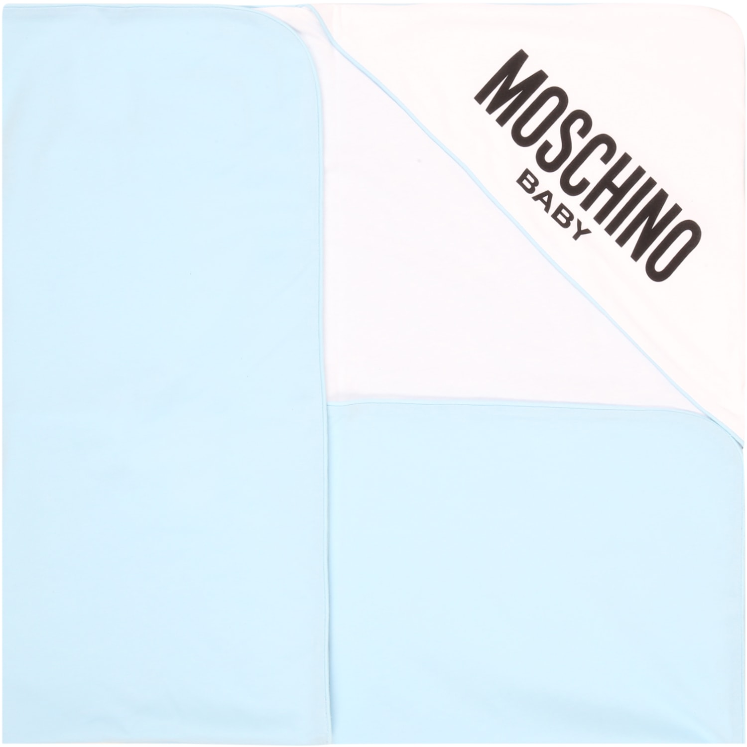 Moschino Light Blue Blanket For Babyboy With Teddy Bear
