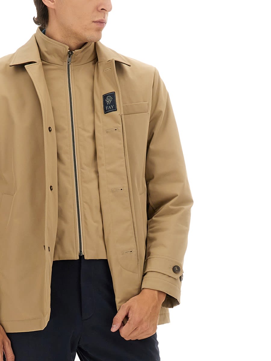 Fay Utility Jacket Featuring Multiple Pockets In Brown