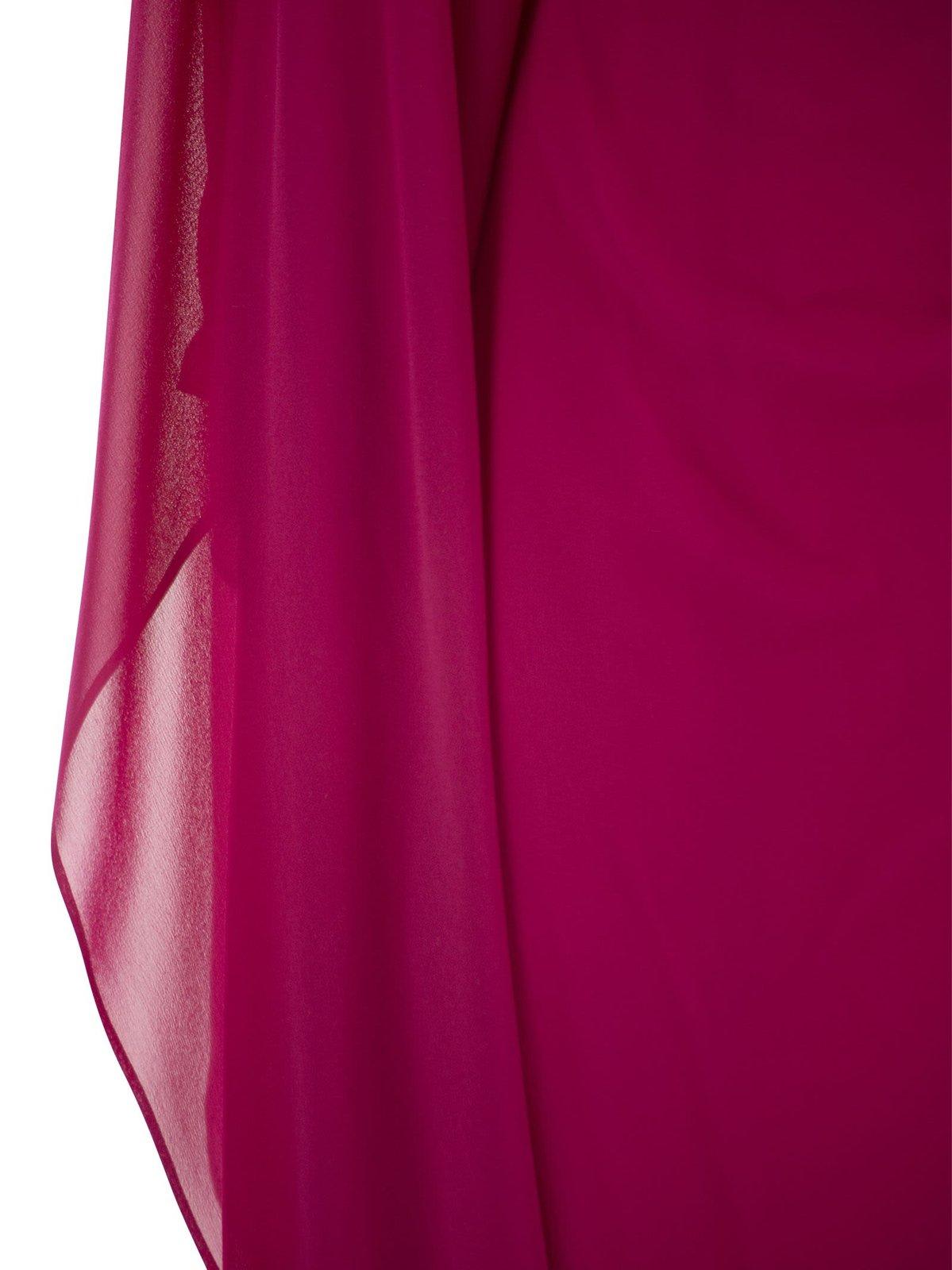 Shop Max Mara Gathered One-shoulder Dress In Fuchsia