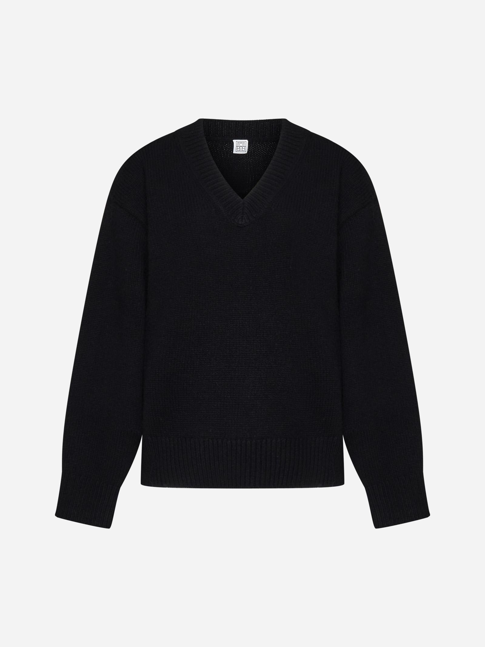 Shop Totême Wool And Cashmere Sweater In 001 Black