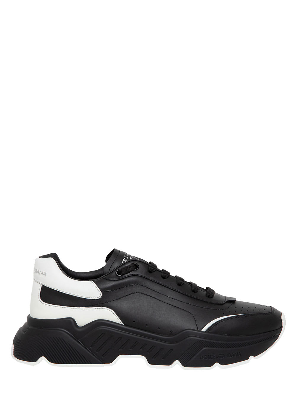 Shop Dolce & Gabbana Daymaster Black Leather Sneakers