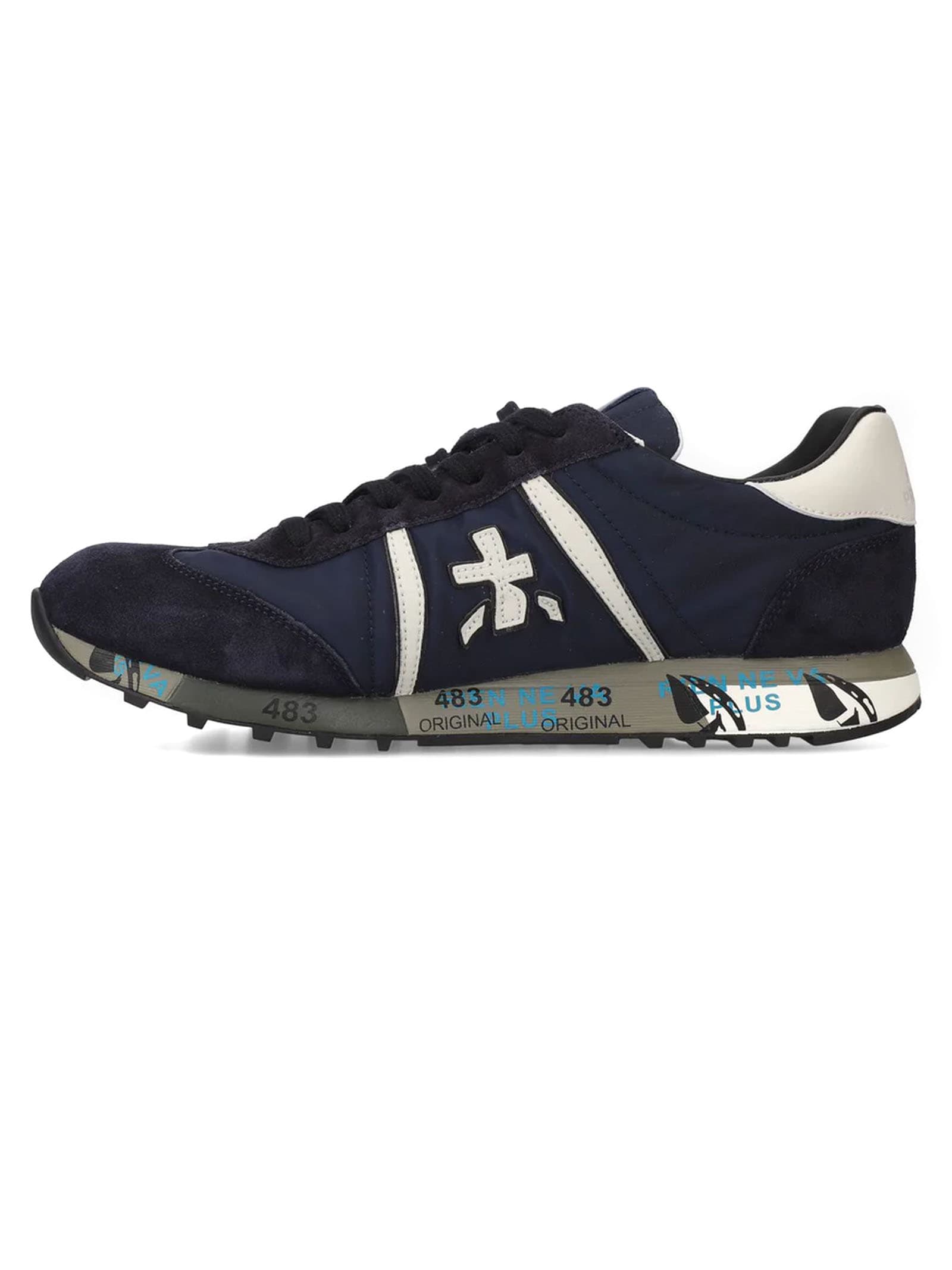 PREMIATA BLUE LUCY LOW-TOP SNEAKERS 